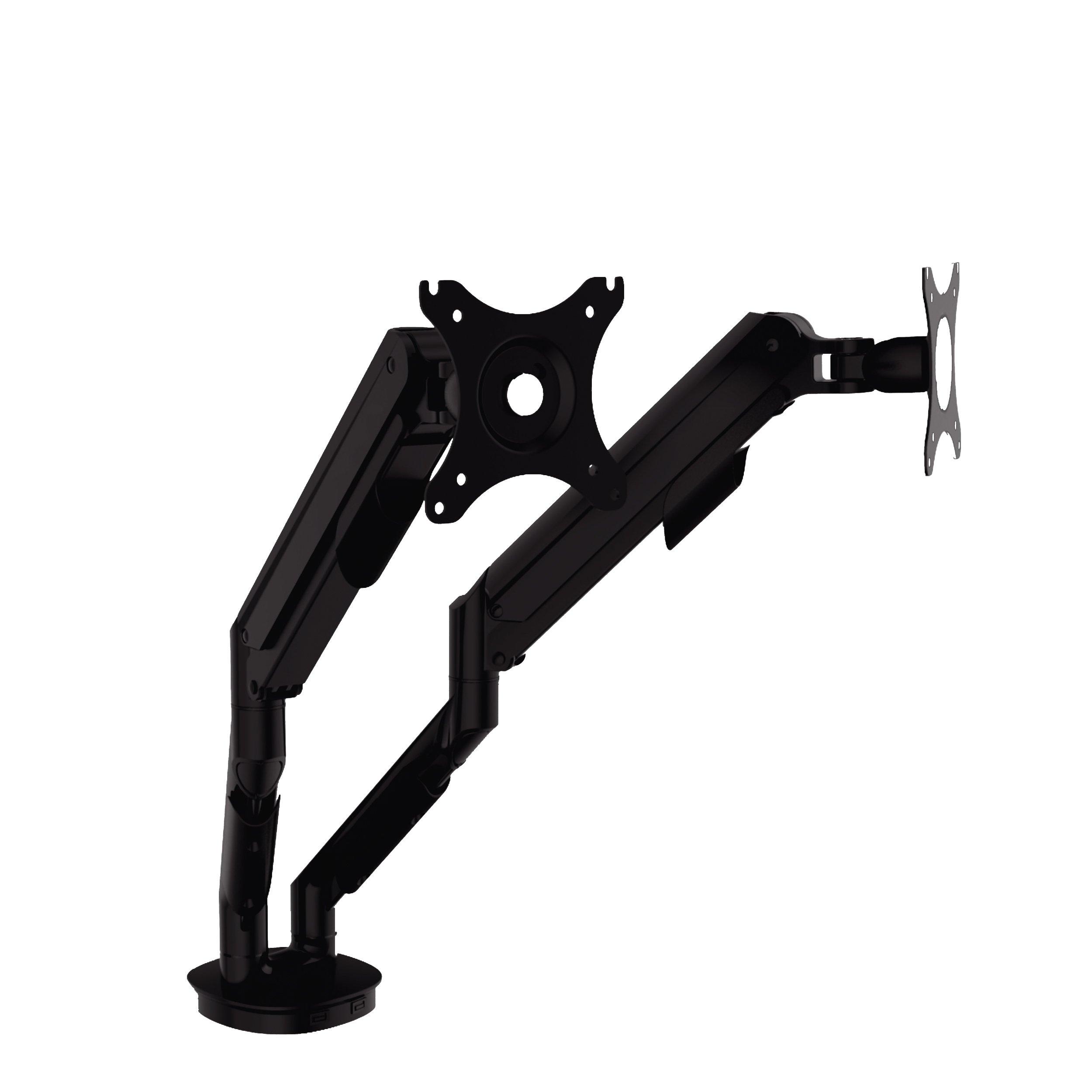 TygerClaw 17-in to 30-in Double Extending Gas Spring Arms Monitor Desk Mount