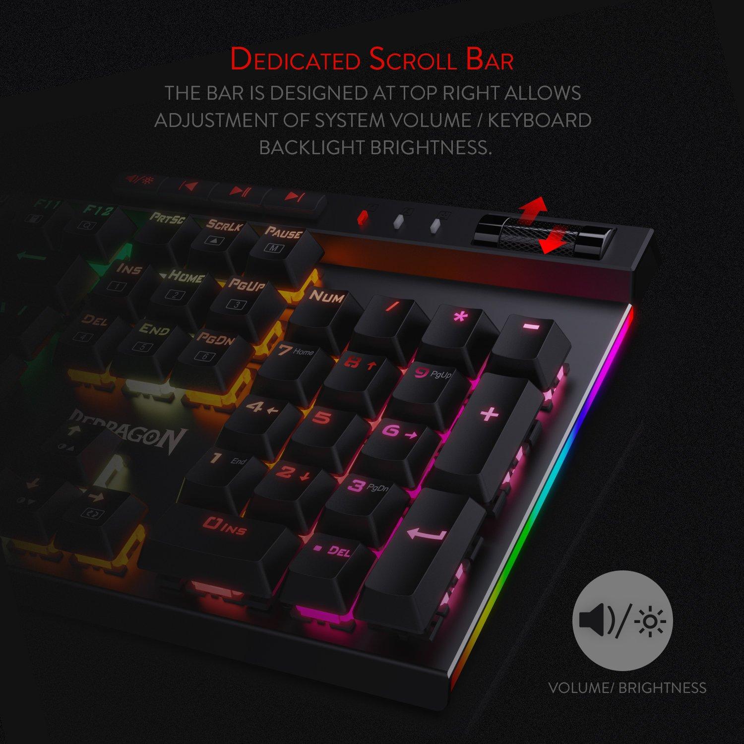 Redragon K580 VATA RGB LED Blue Switch Mechanical Gaming Keyboard with