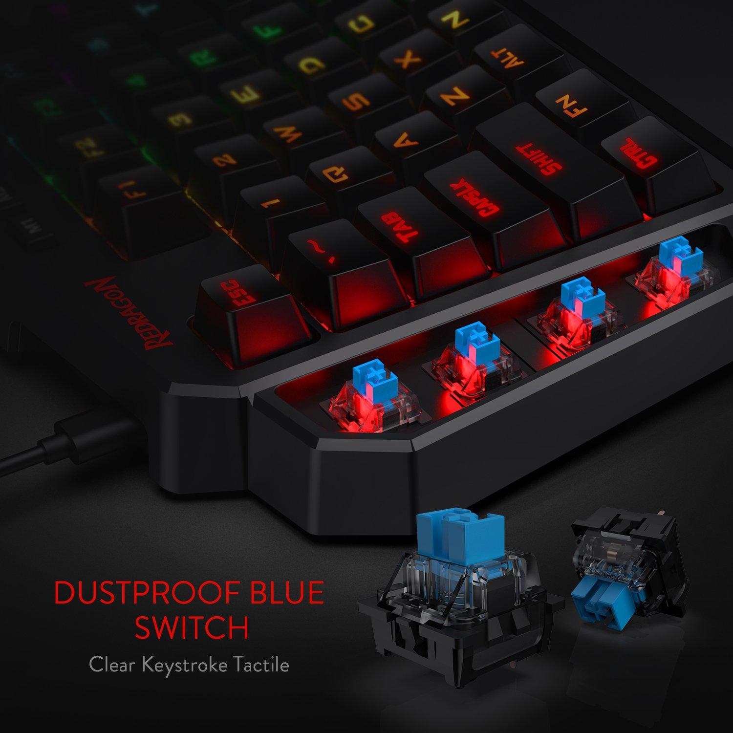 Redragon K585 DITI OneHanded RGB Blue Switch Mechanical Gaming Keyboard