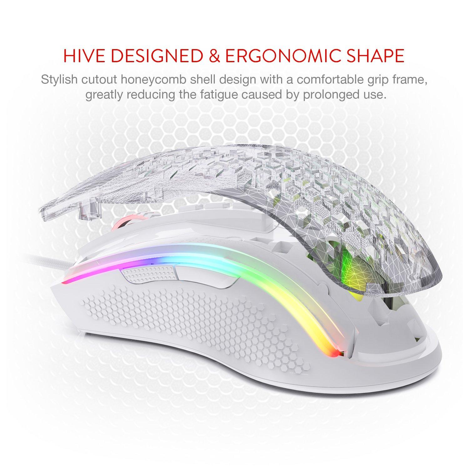 Redragon M808 Storm Lightweight Honeycomb Shell RGB Gaming Mouse