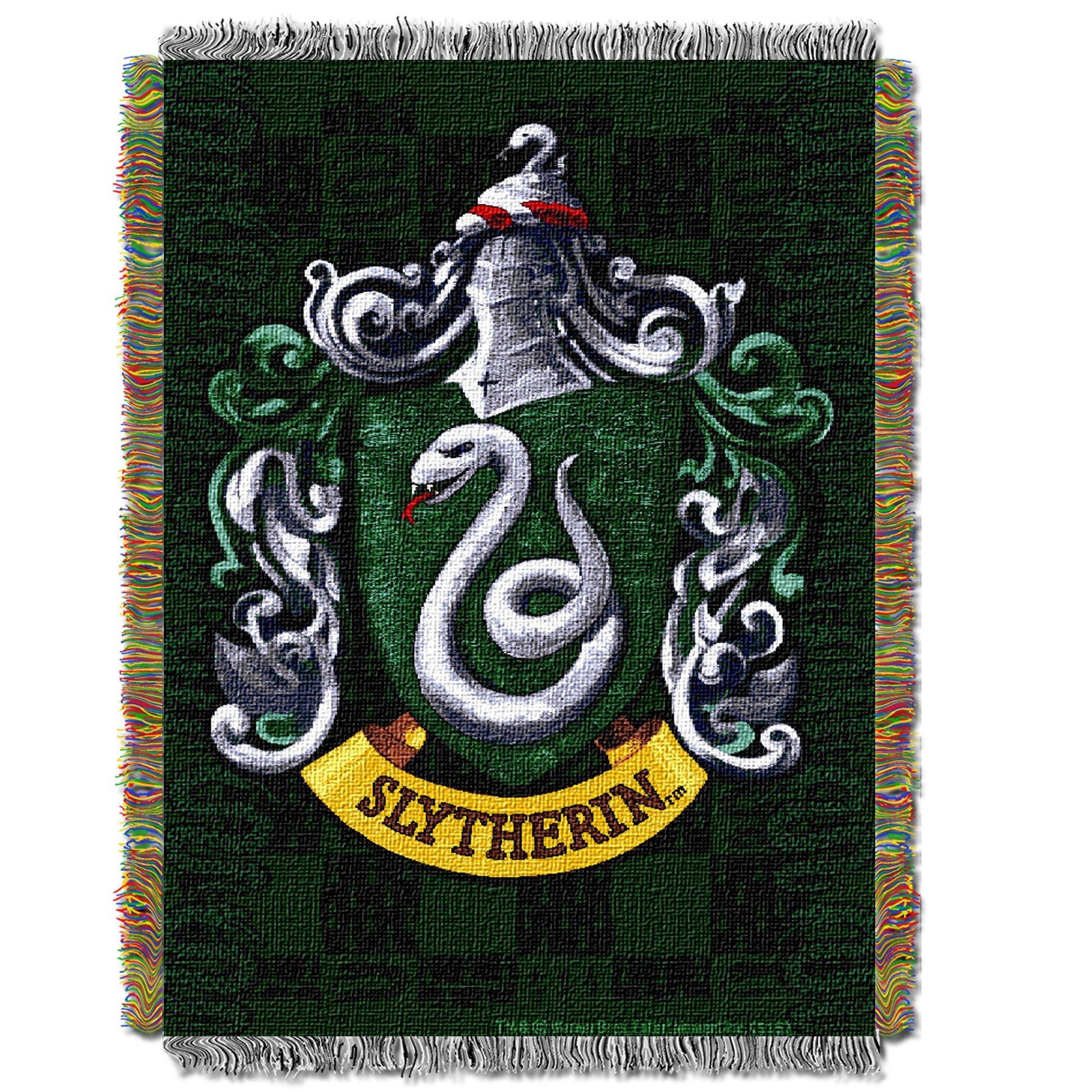 Harry Potter Slytherin Shield Woven Tapestry Throw Blanket