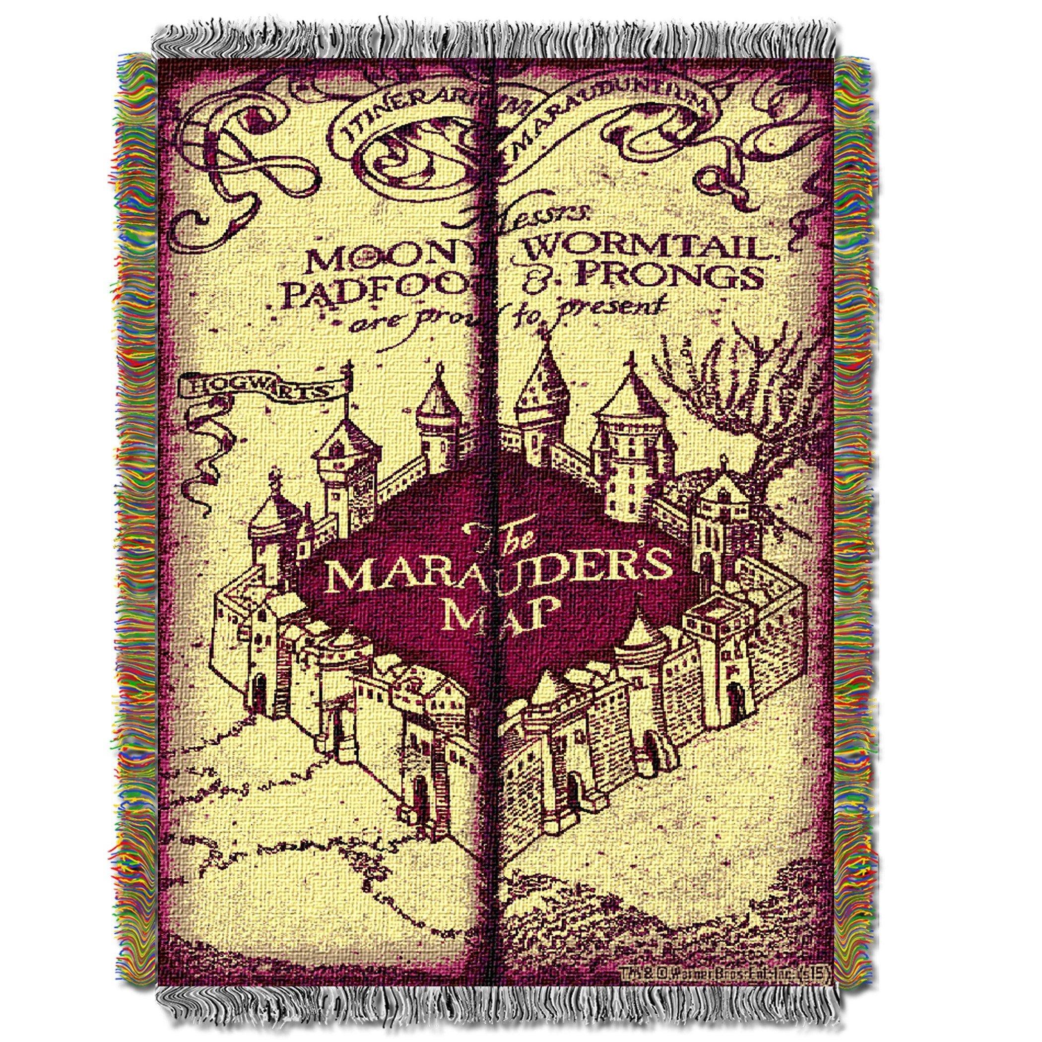 Harry Potter The Marauders Map Woven Tapestry Throw Blanket Gamestop