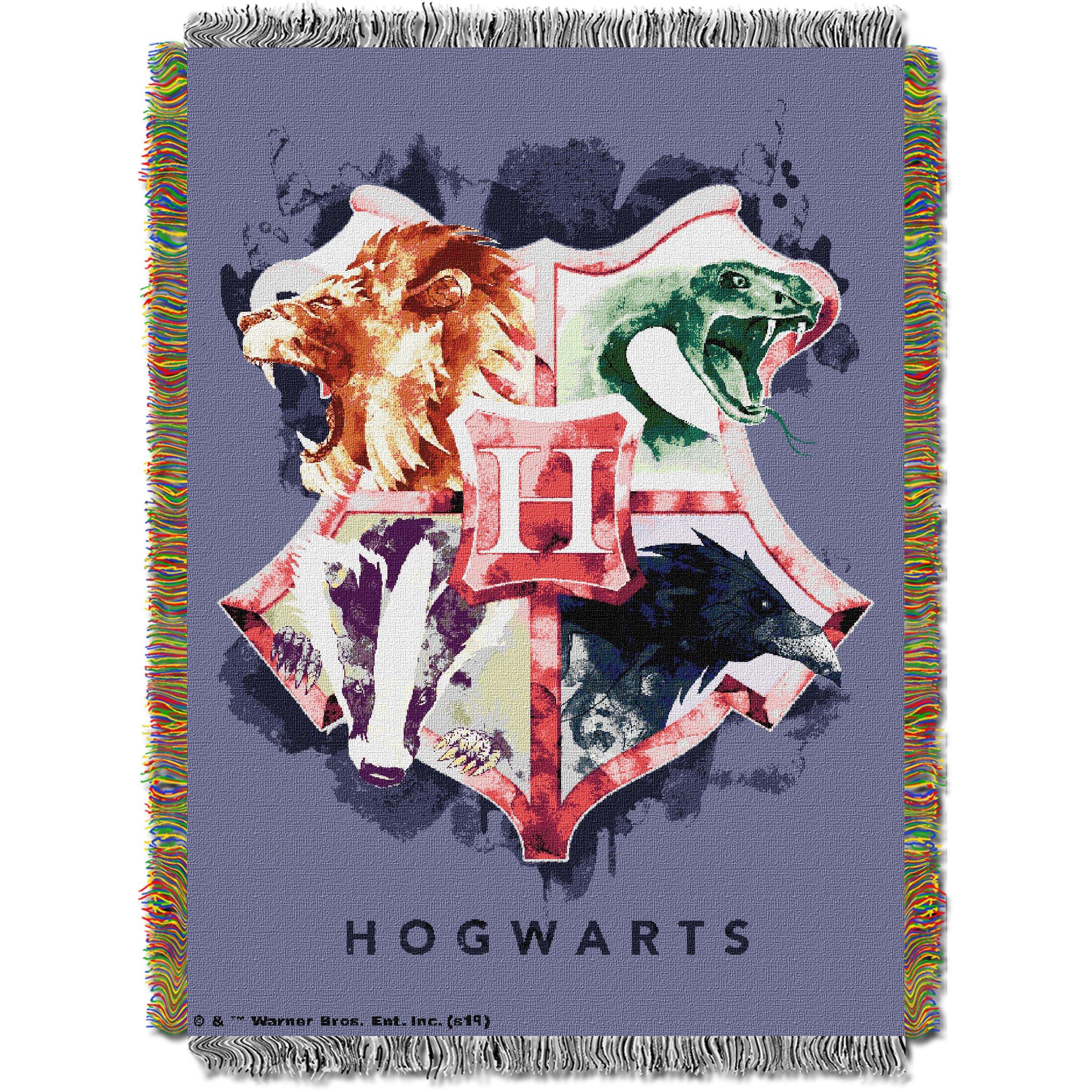 Harry Potter Hogwarts Houses Together Woven Tapestry Throw Blanket