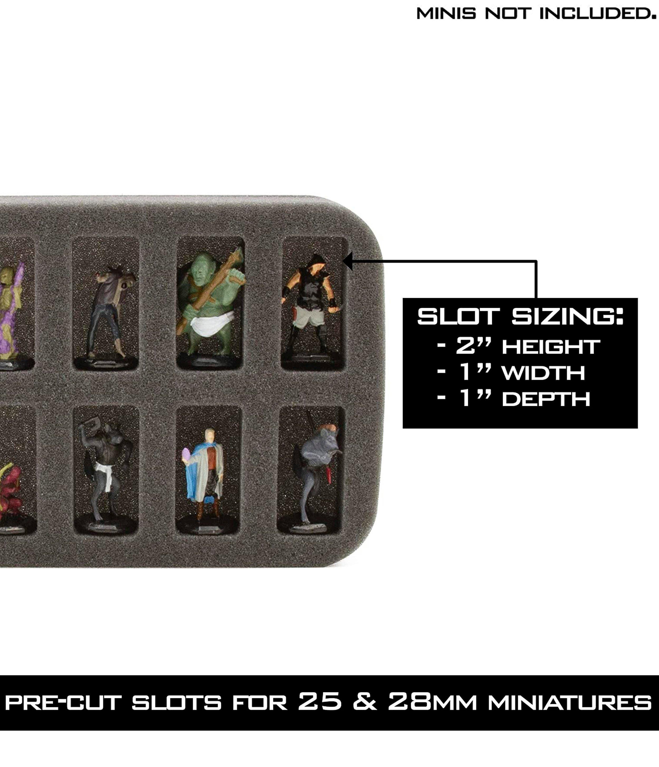 CASEMATIX Miniature Storage Hard Shell Figure Case 30 Slot Figurine Miniature Carrying Case