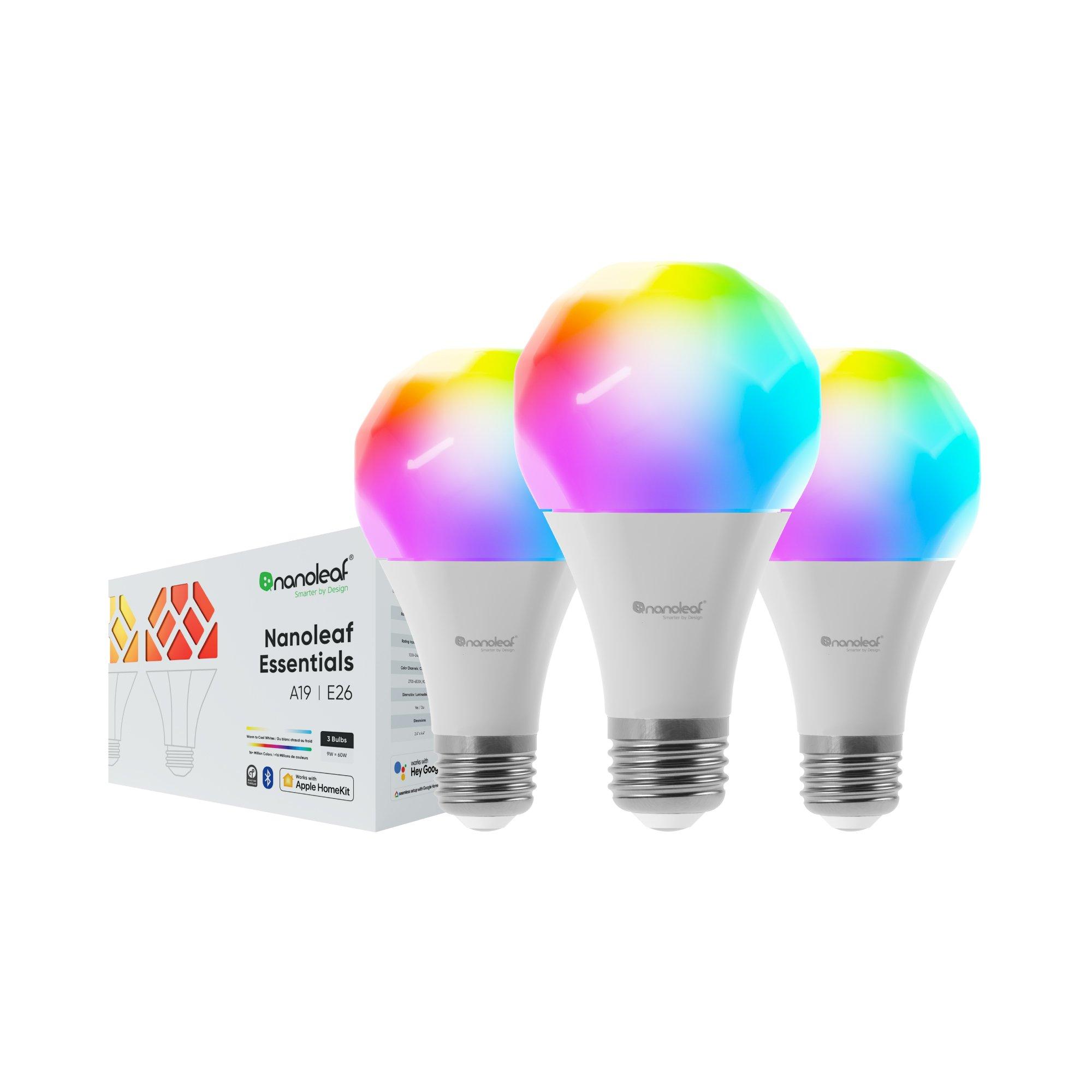 list item 1 of 4 Nanoleaf Essentials A19 E26 Smart LED Bulb 3 Pack