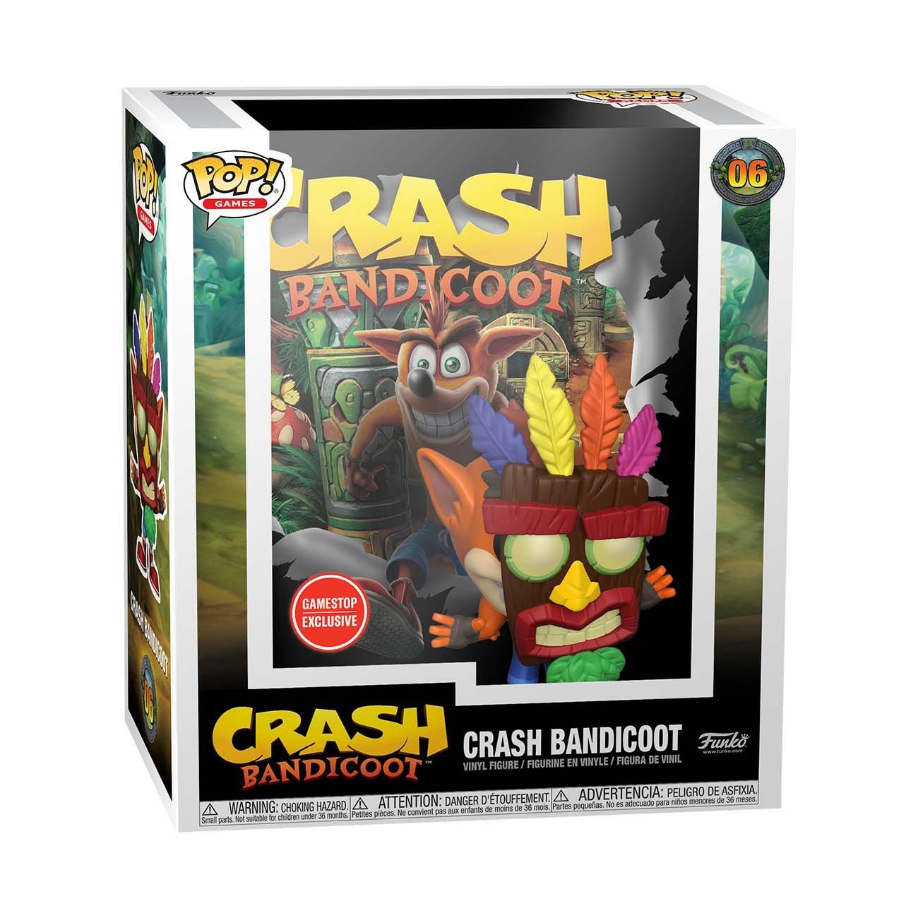 Funko Pop Game Cover Crash Bandicoot With Aku Mask Vinyl Figure