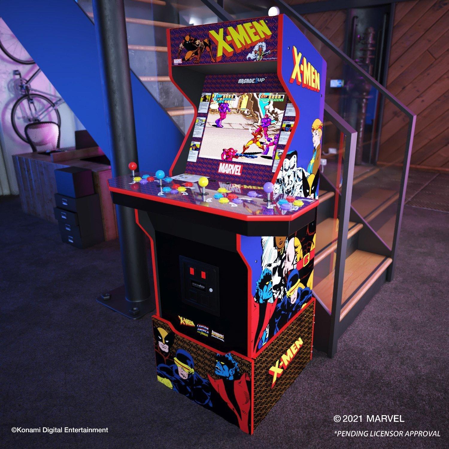 X Men 4 Player Wi Fi Enabled Arcade Cabinet With Stool