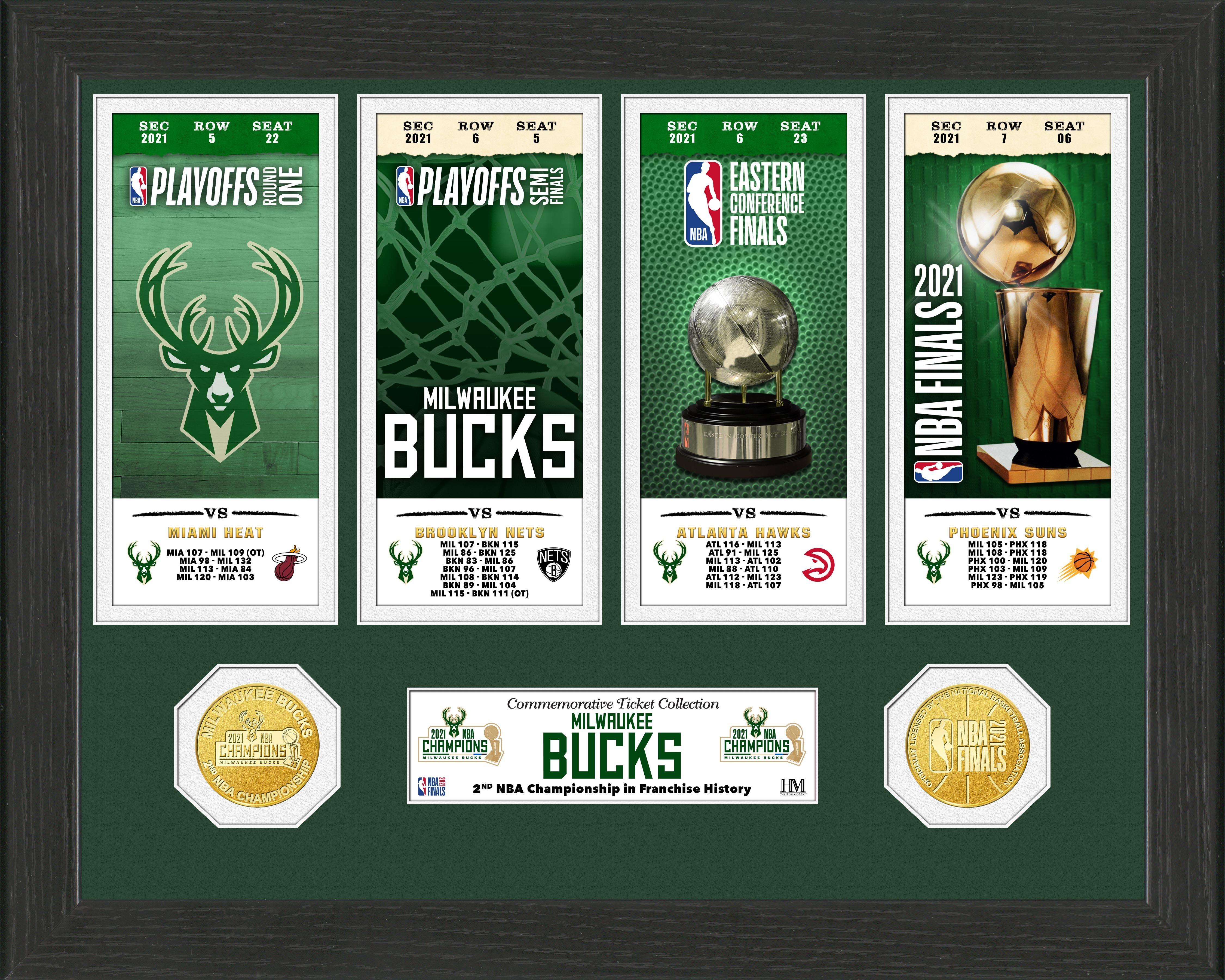 Highland Mint NBA Milwaukee Bucks 2021 NBA Finals Champions Ticket Collection