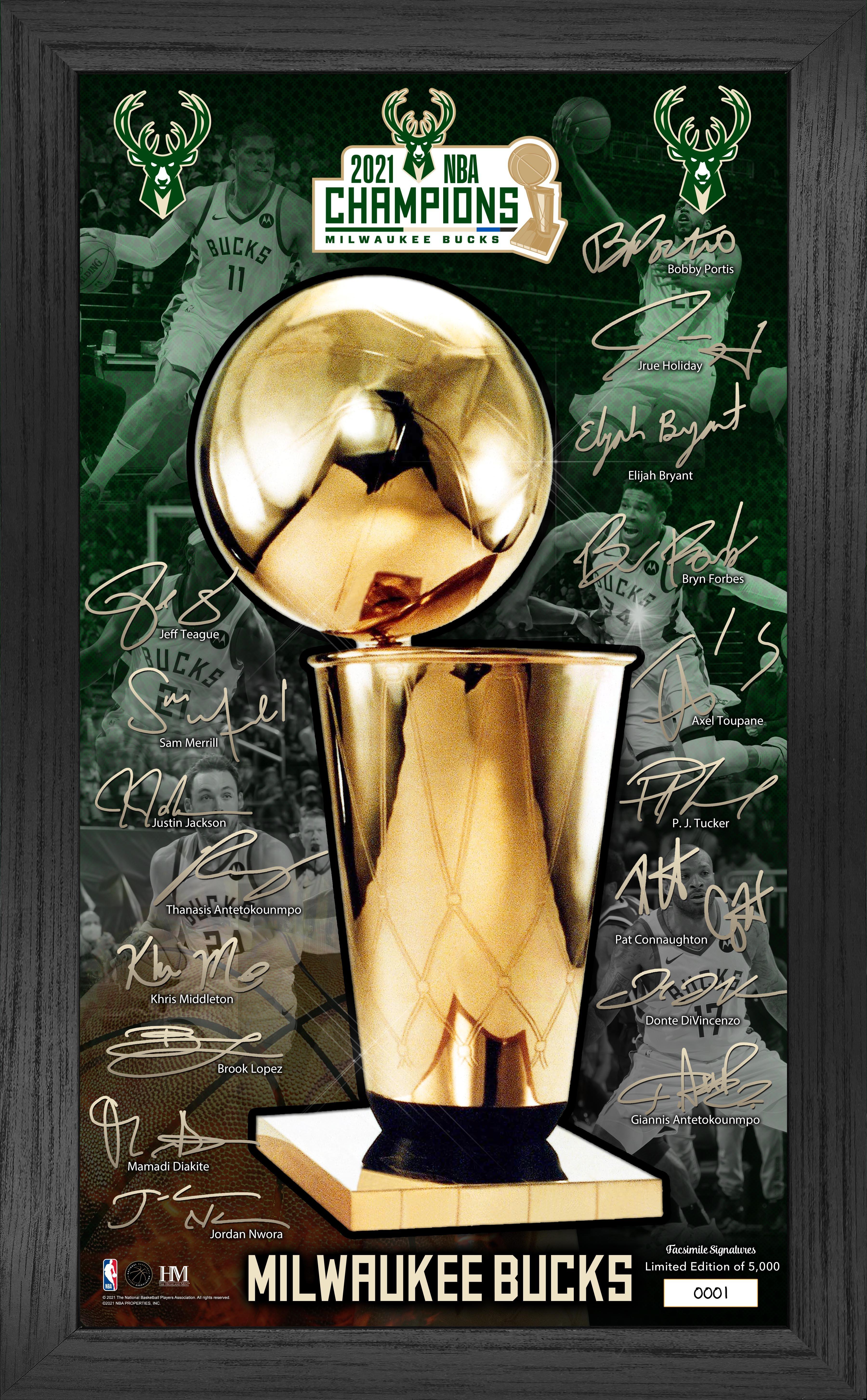 Highland Mint NBA Milwaukee Bucks 2021 NBA Finals Champions Signature Trophy