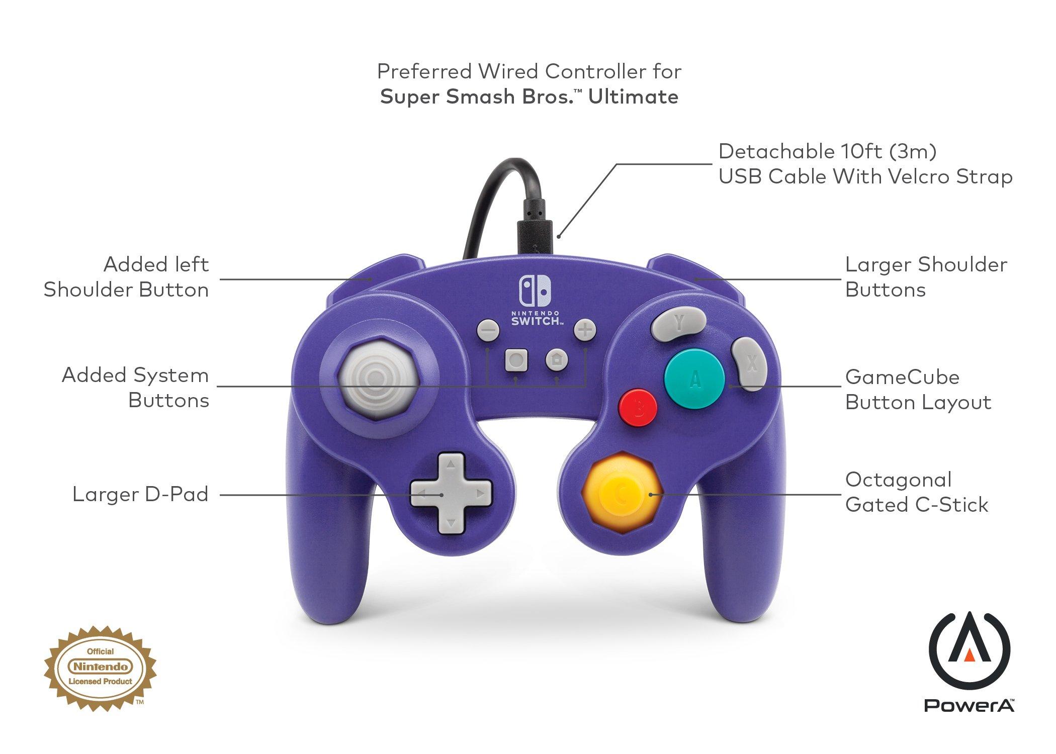 PowerA GameCube Style Wired Controller for Nintendo Switch Purple GameStop