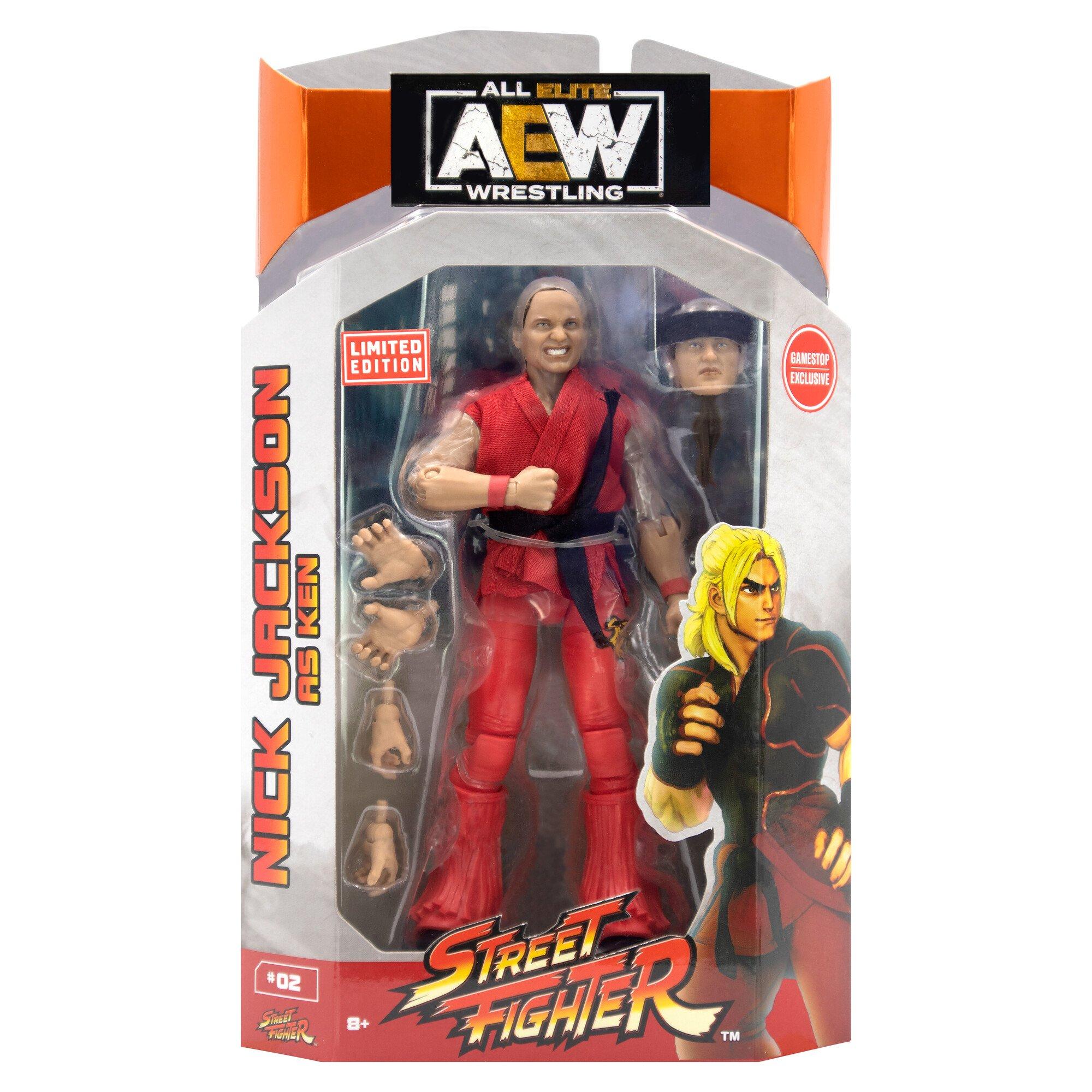 Jazwares All Elite Wrestling x Street Fighter Nick Jackson (Ken) 6-in Action Figure GameStop Exclusive