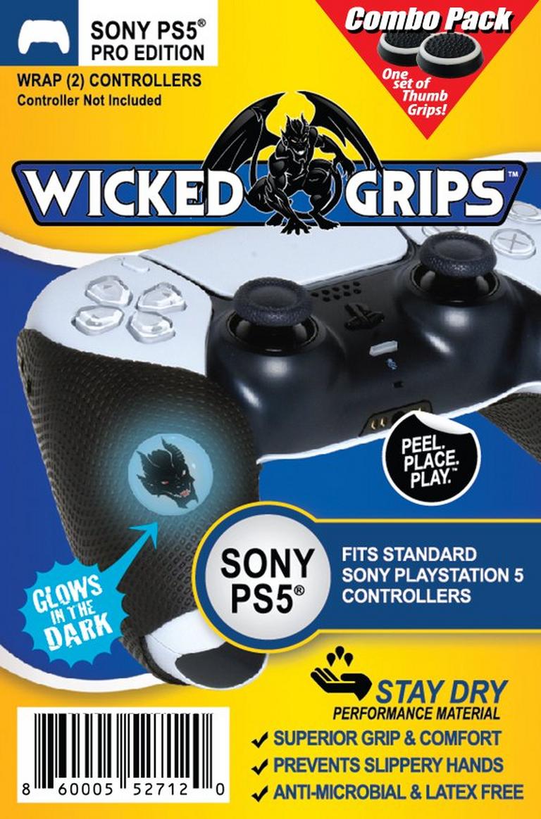 WickedGrips Pro Edition Controller Grips for Sony DualSense PlayStation 5 Controller 2 Pack with Thumb Grips