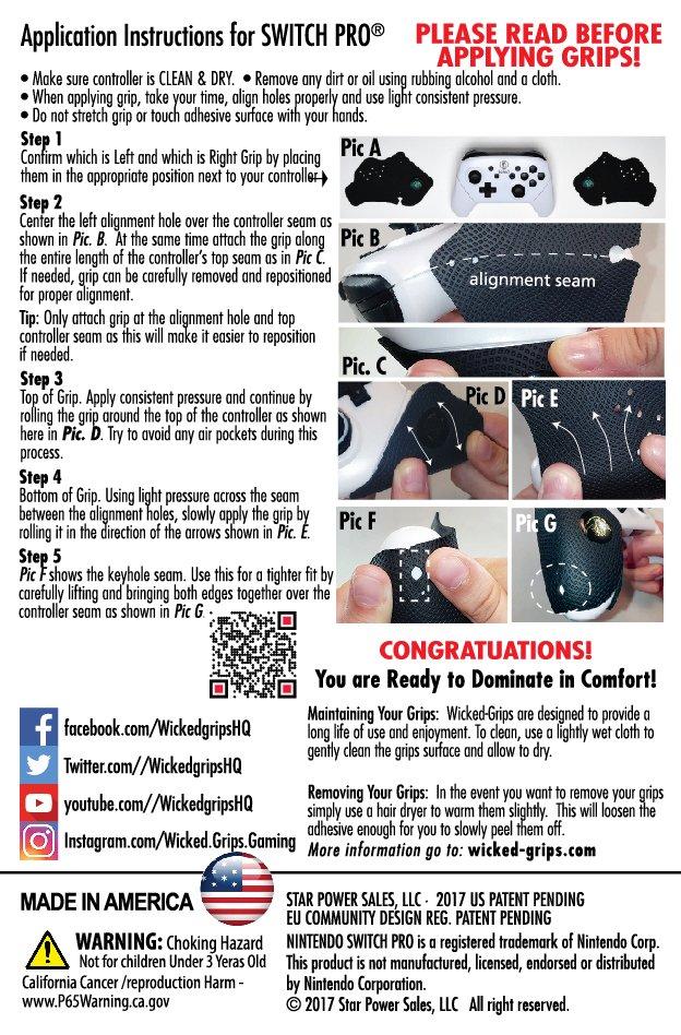 WickedGrips Pro Edition Controller Grips for Nintendo Switch Pro