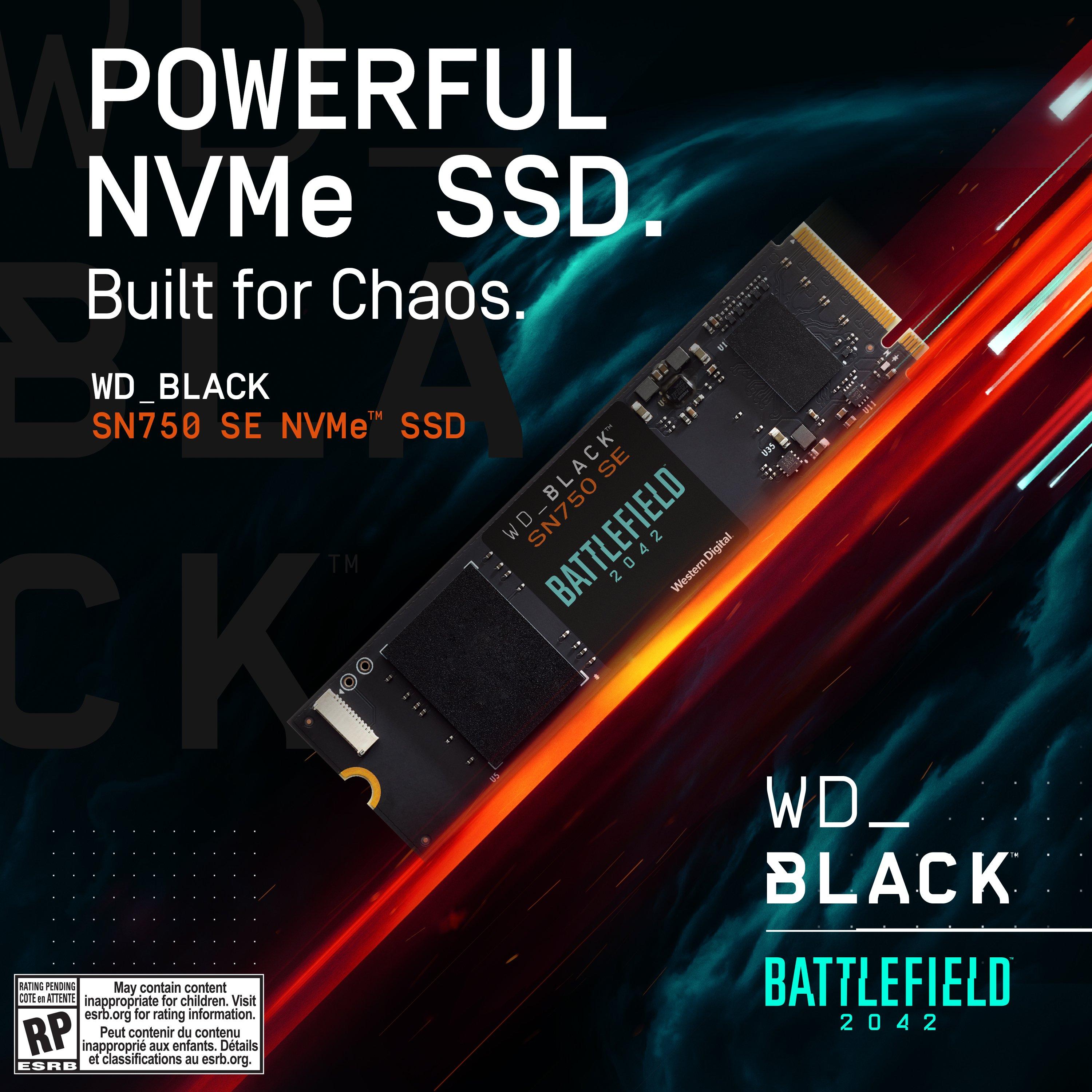 Wd Black Sn750 Se Nvme Ssd Battlefield 42 Game Bundle 500gb Pc Gamestop