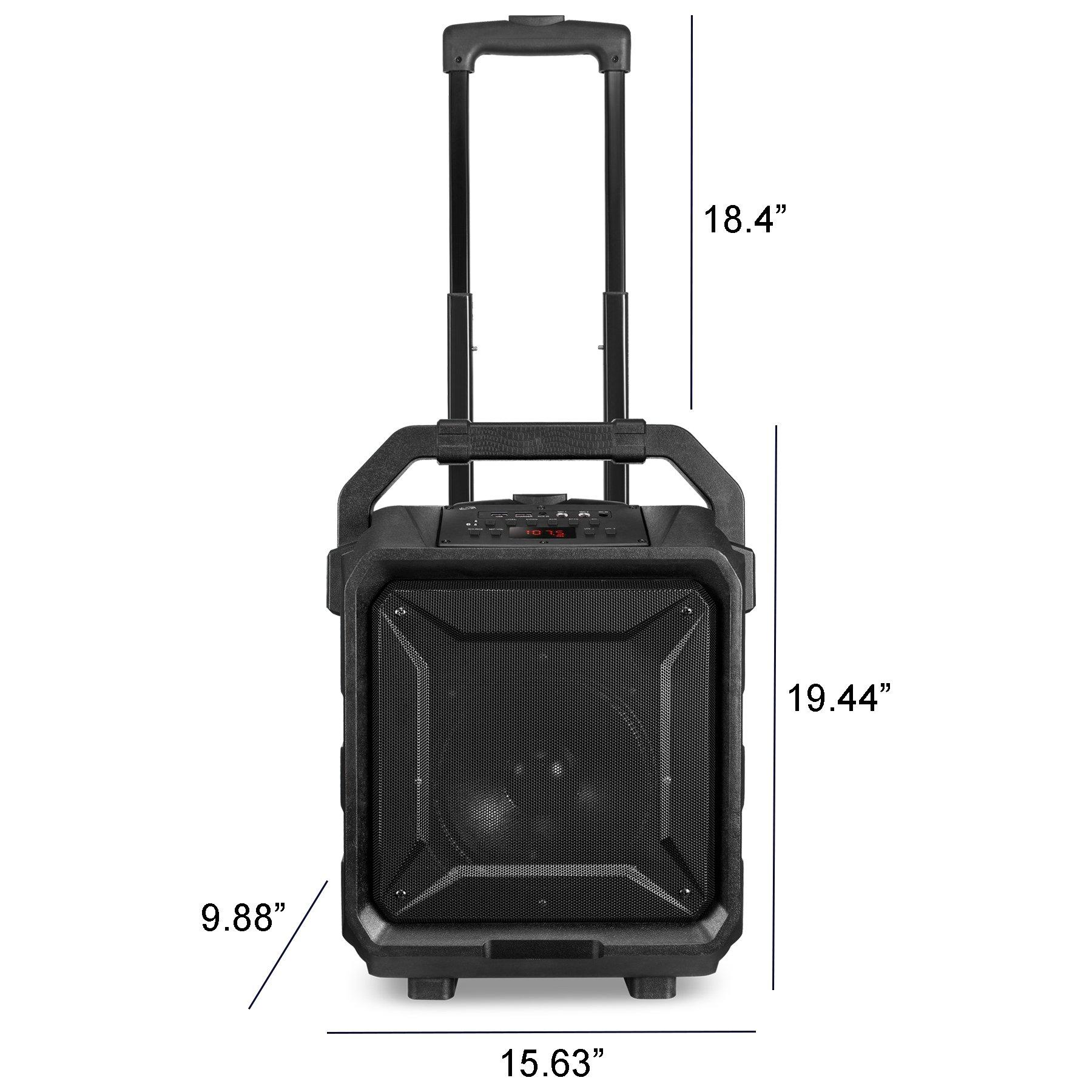 list item 8 of 11 iLive Wireless Tailgate Party Speaker with 8-in Woofer and Carry Handle/Wheels