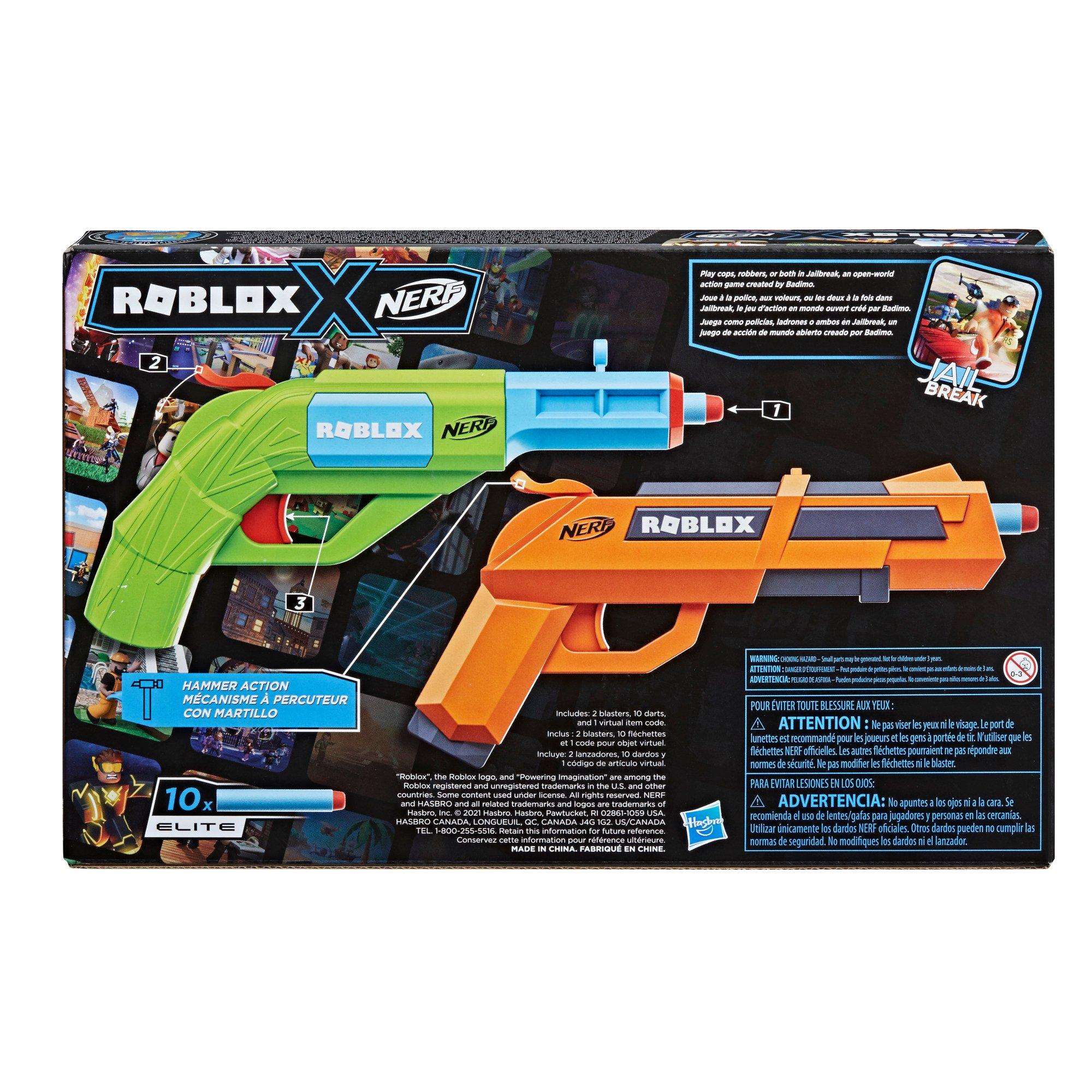 emulering Sund mad krig Nerf Roblox Jailbreak: Armory Hammer-Action Dart Blaster Gun Set 2 Pack |  GameStop