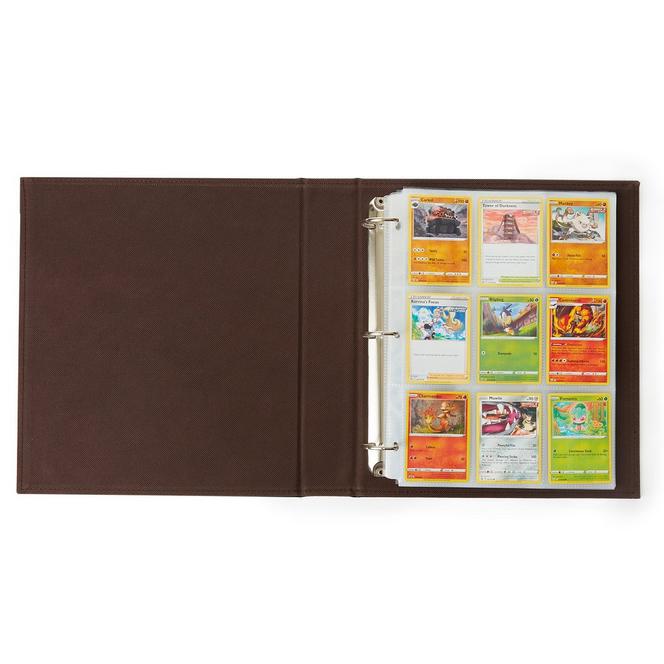 atrix trading card binder - 9 Pocket Album w Zipper - 360 Side Loading Folder for TCG - 3D PU Leather loading pockets are designed to fit the majority of trading card games Vault X Slim Trading Card