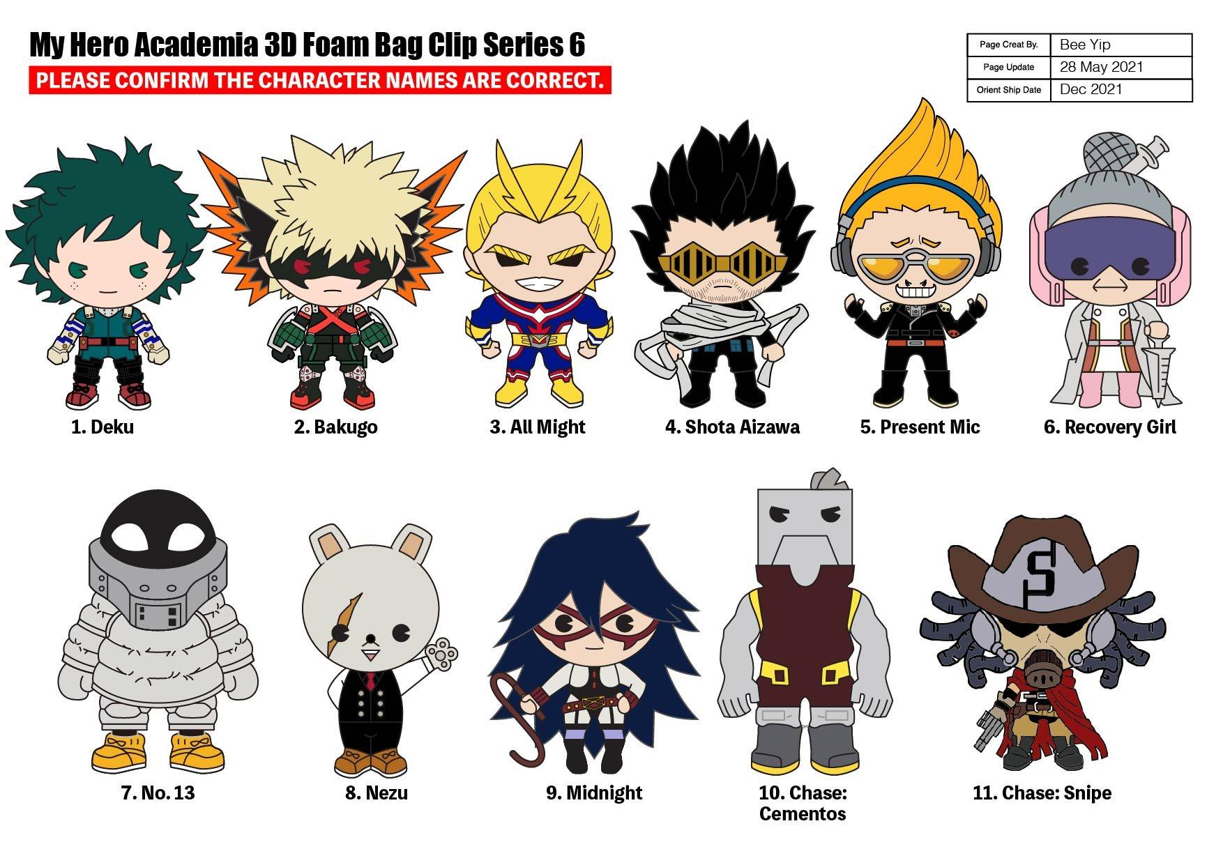 My Hero Academia 3D Foam Character Series Bag Clip Blind Bag GameStop ...