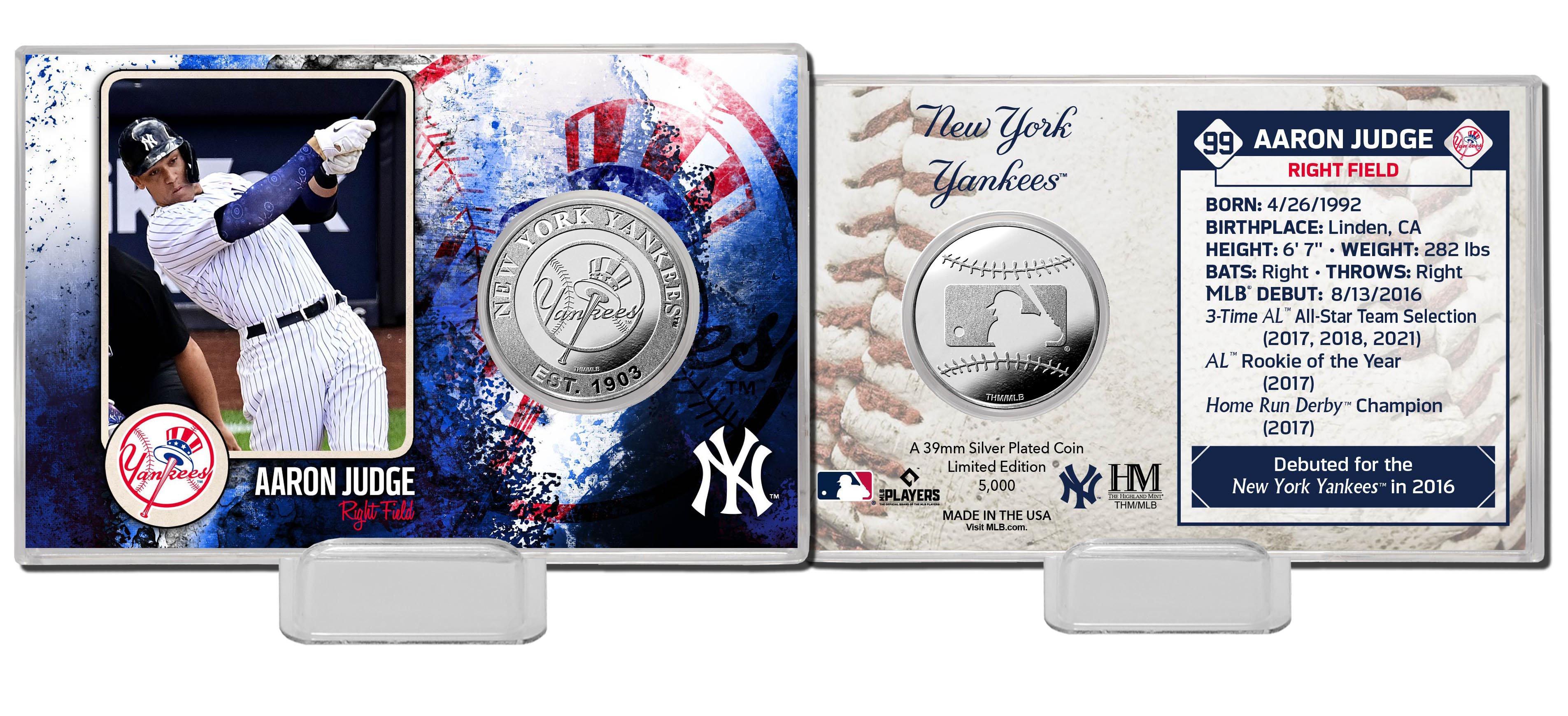 Highland Mint MLB New York Yankees Aaron Judge Silver Coin Card