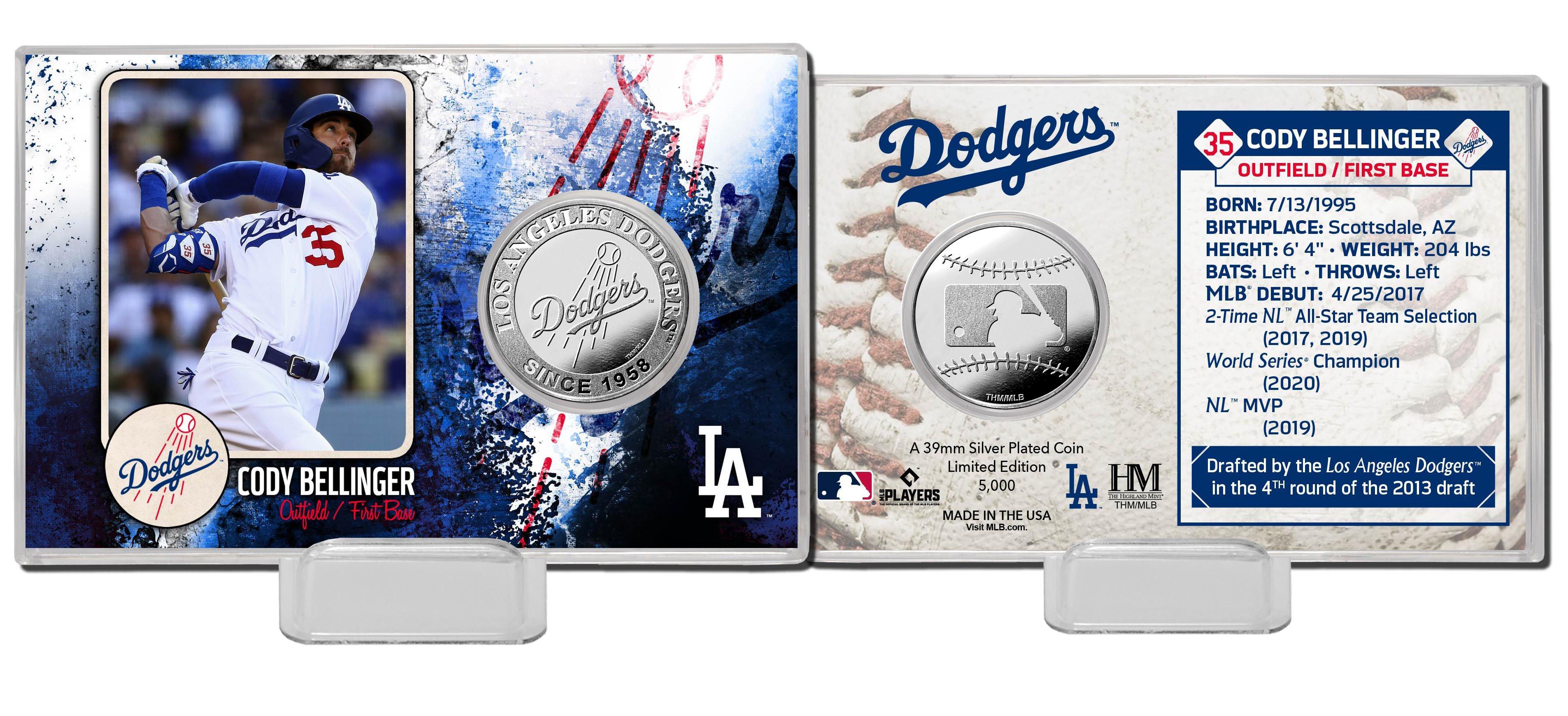 Highland Mint MLB Los Angeles Dodgers Cody Bellinger Silver Coin Card