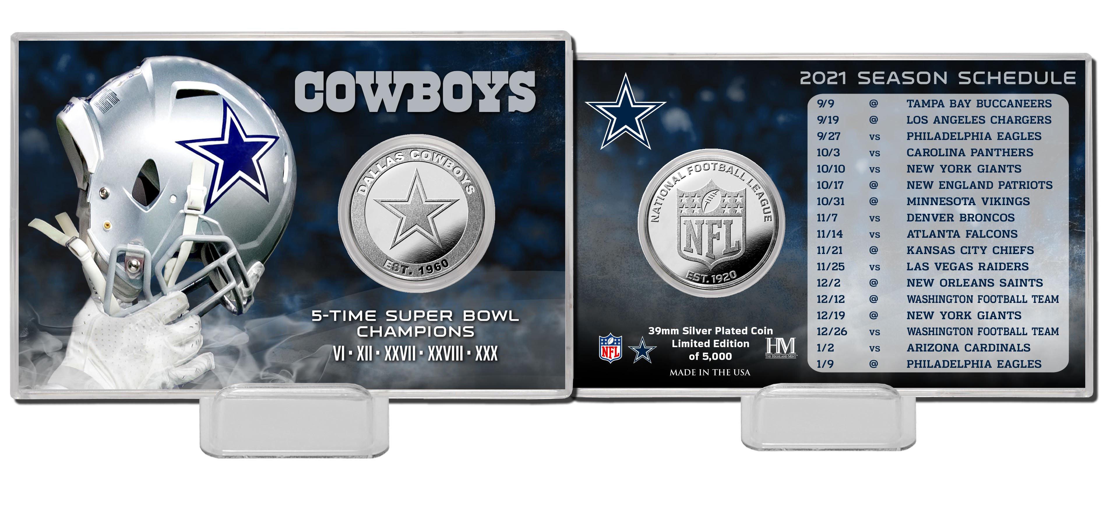 Highland Mint NFL Dallas Cowboys Team Silver Coin Card