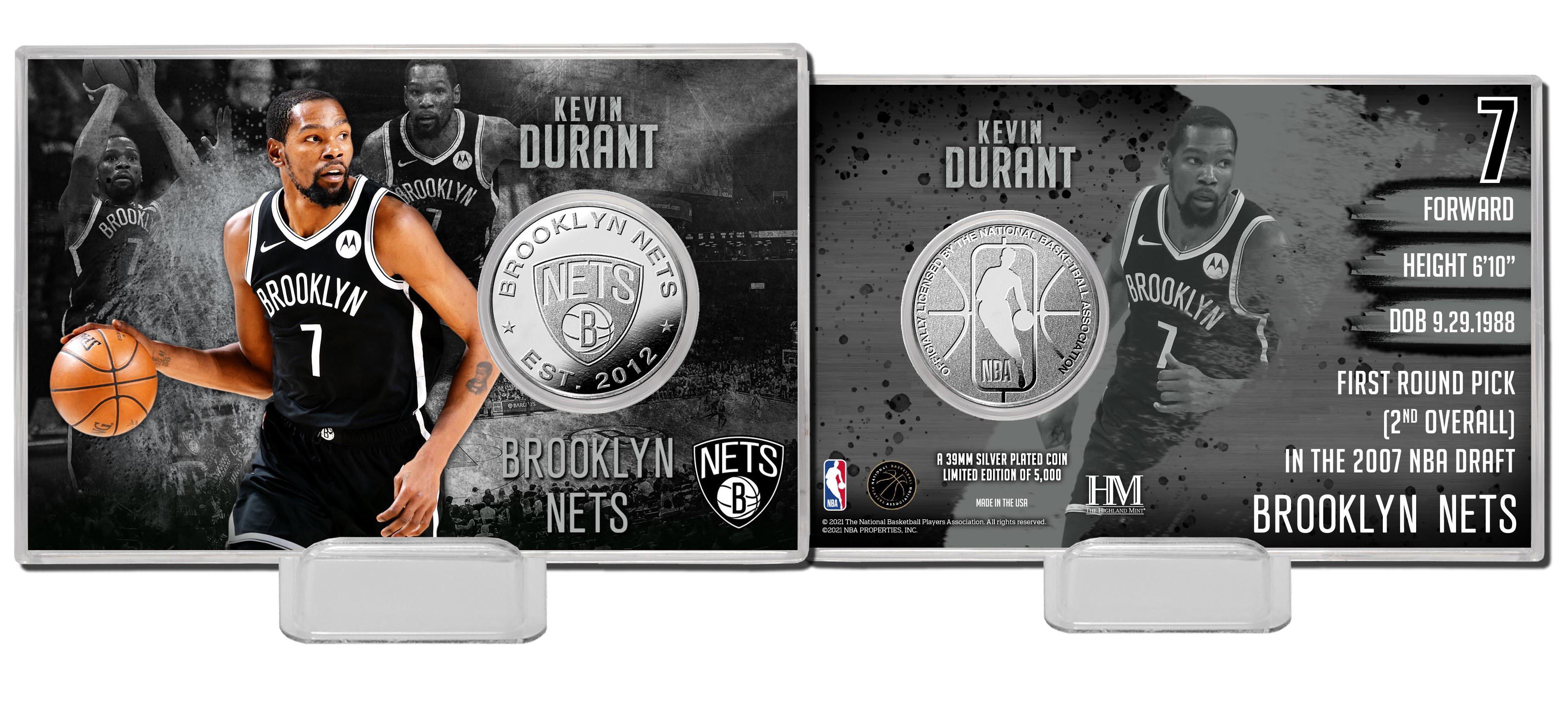 Highland Mint NBA Brooklyn Nets Kevin Durant Silver Coin Card