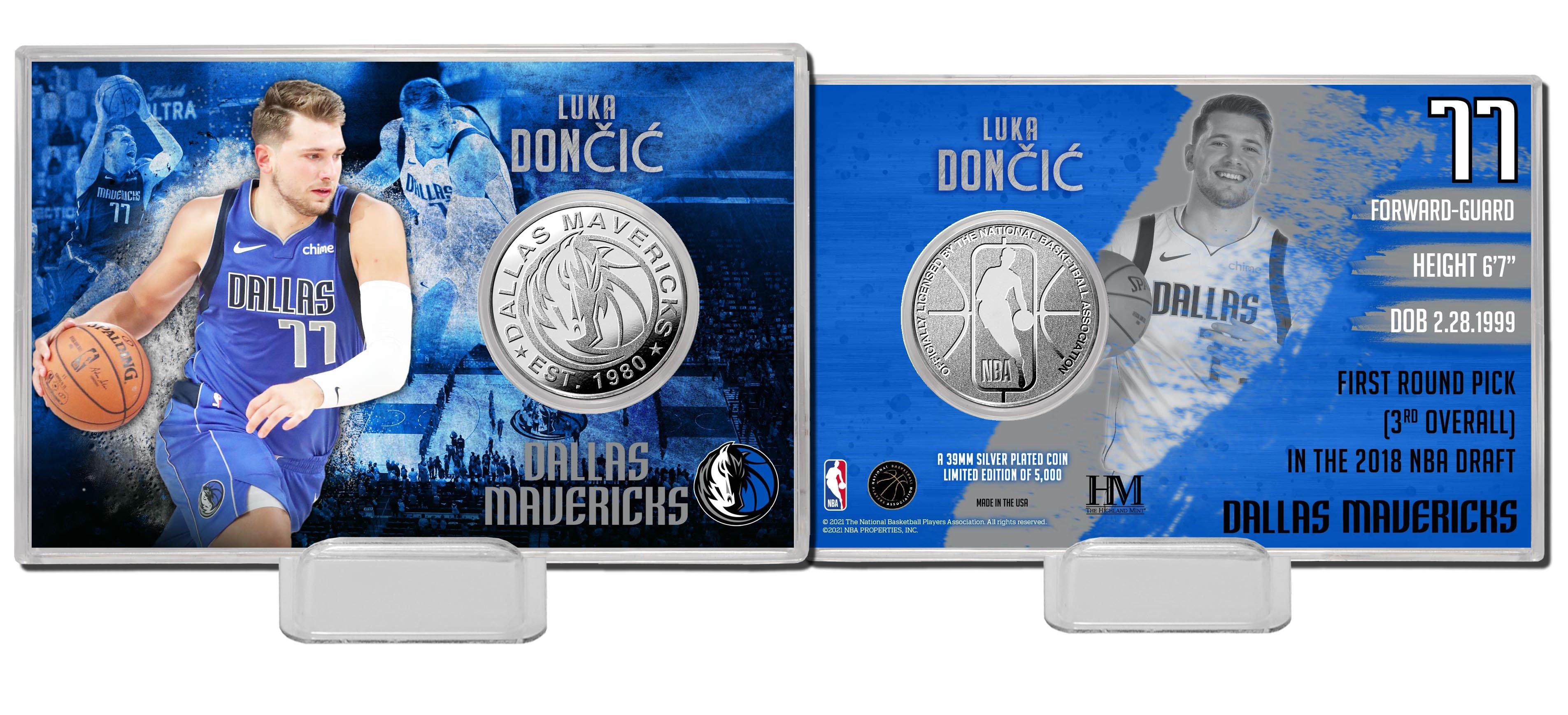 Highland Mint NBA Dallas Mavericks Luka Doncic Silver Coin Card