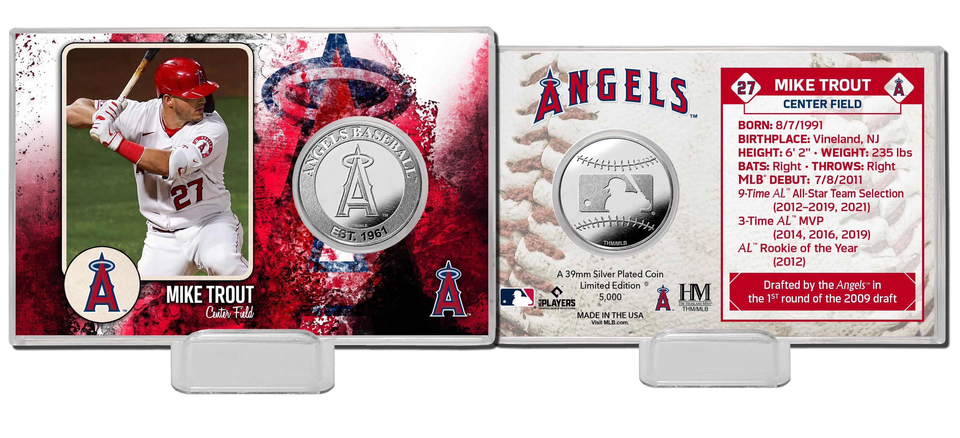Highland Mint MLB Los Angeles Angels Mike Trout Silver Coin Card