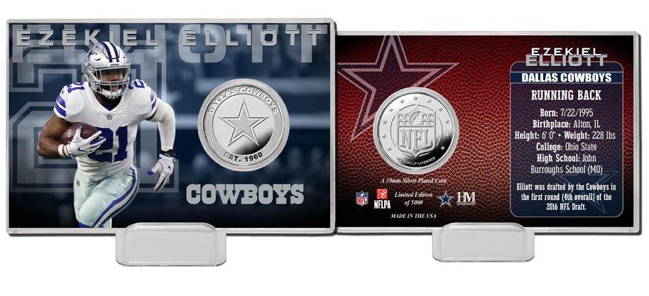 Highland Mint NFL Dallas Cowboys Ezekiel Elliott Silver Coin Card