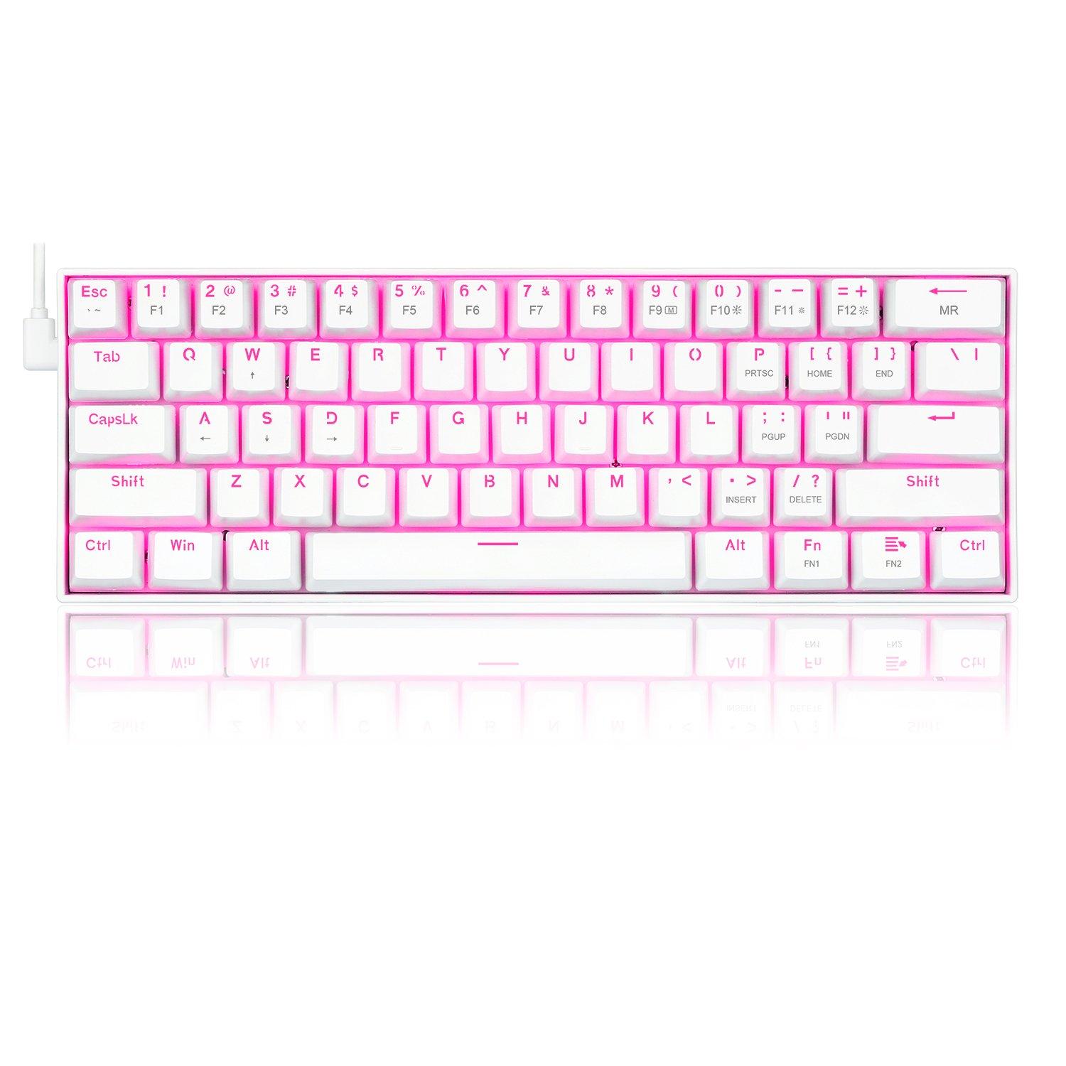 Redragon K630 Pink Backlit Brown Switch Mechanical Wired Gaming