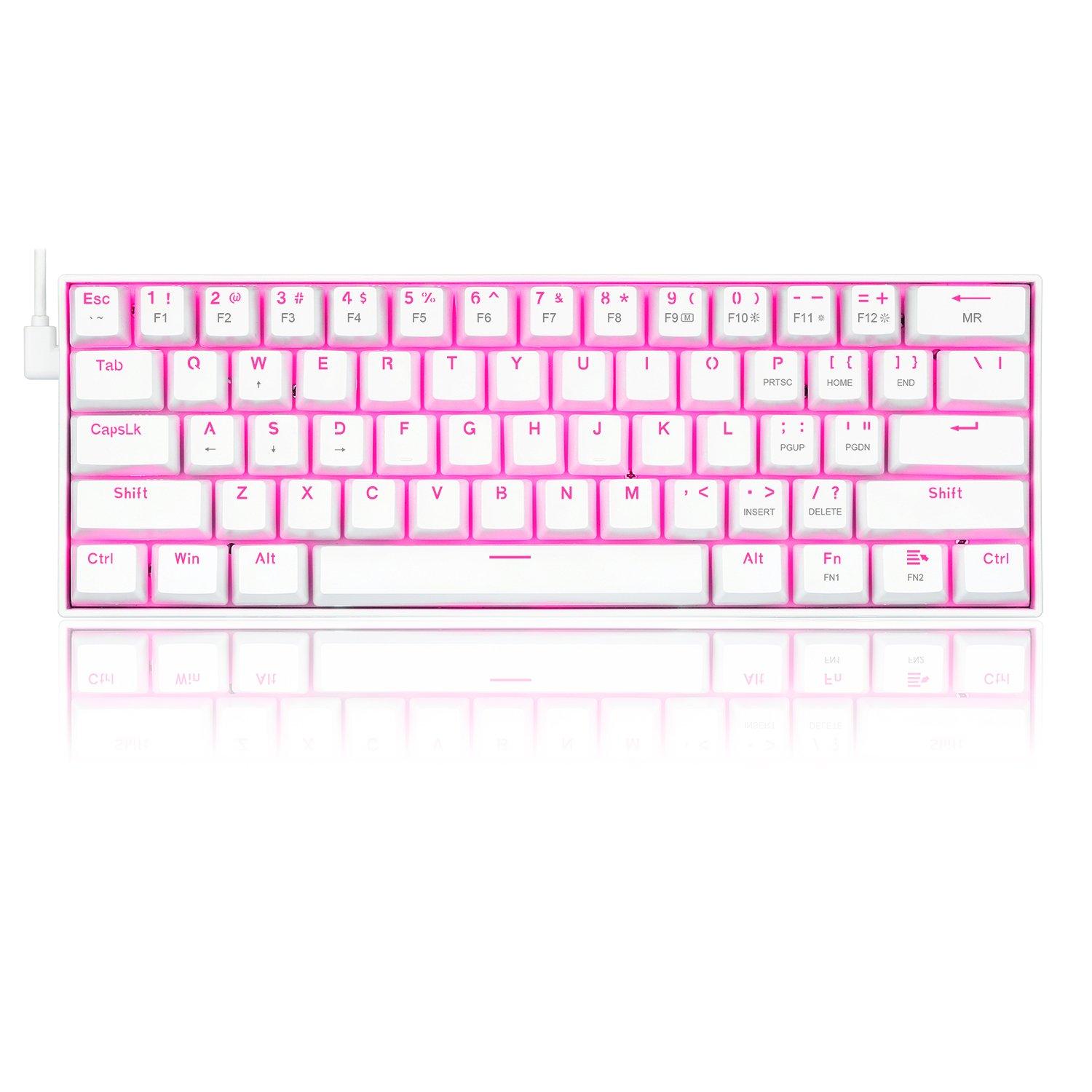 Redragon K630 Pink Backlit Brown Switch Mechanical Wired Gaming Keyboard