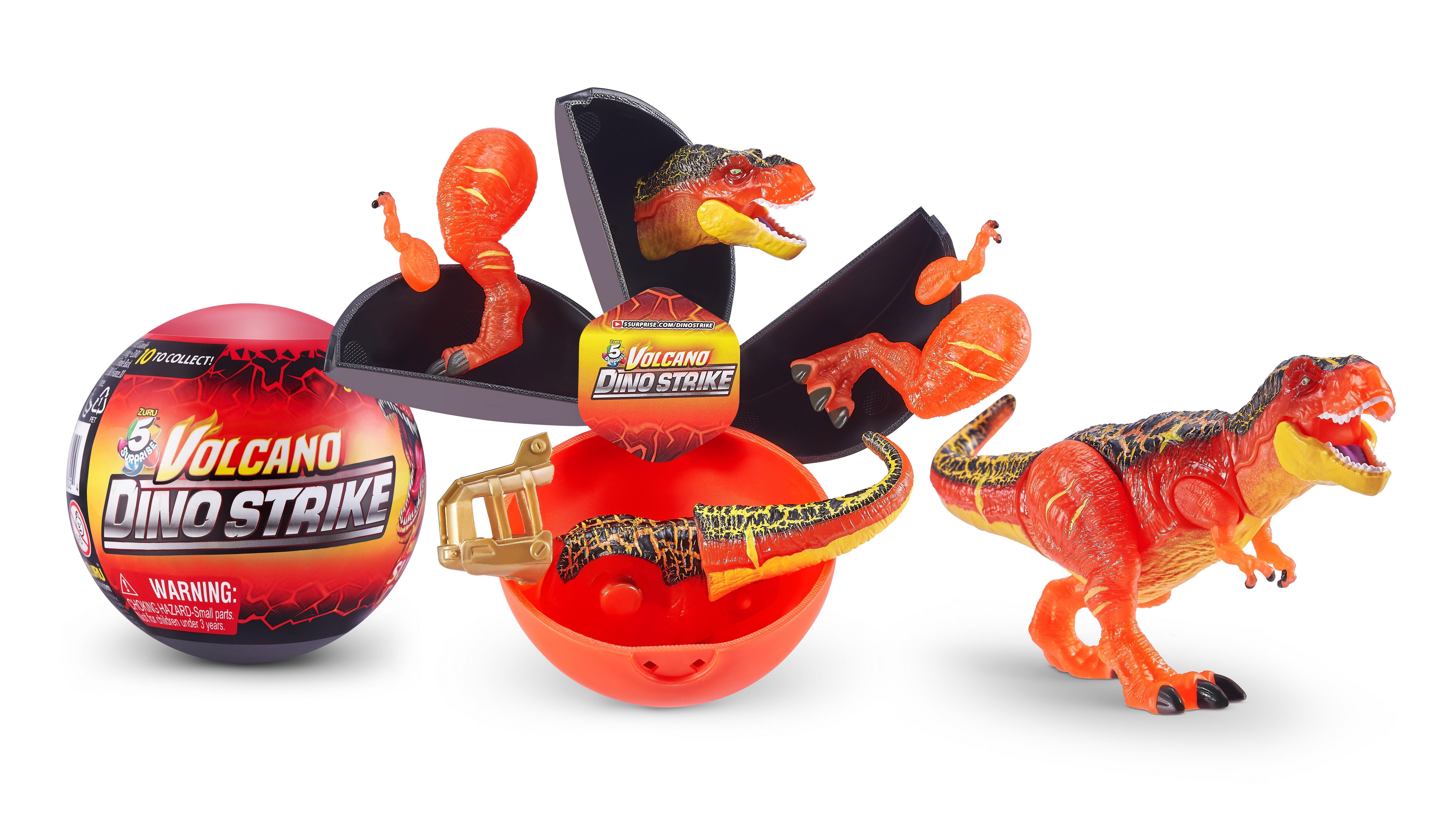 ZURU 5 Surprise Dino Strike Volcano Series 4 Mystery Collectible Capsule