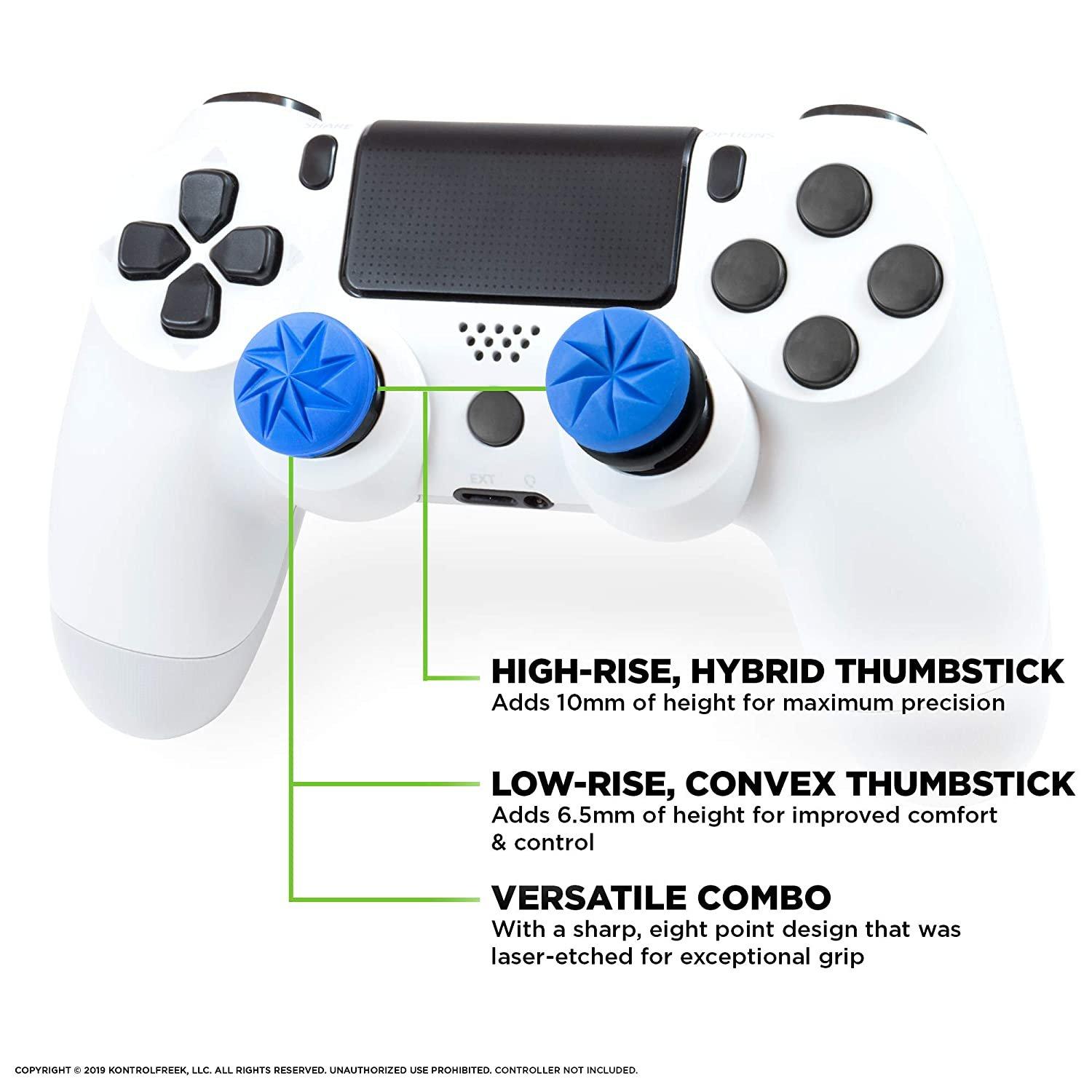  KontrolFreek FPS Freek Galaxy Black for Playstation 4 (PS4) and  Playstation 5 (PS5), Performance Thumbsticks, 1 High-Rise, 1 Mid-Rise