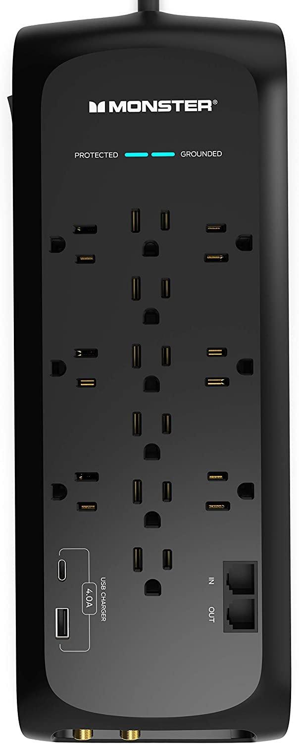 Monster Surge Protectors Power Strip 12 Outlets with USB and USB-C Ports