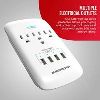 list item 2 of 9 Monster Surge Protectors Wall Tap 3 Outlets with 4 USB Ports