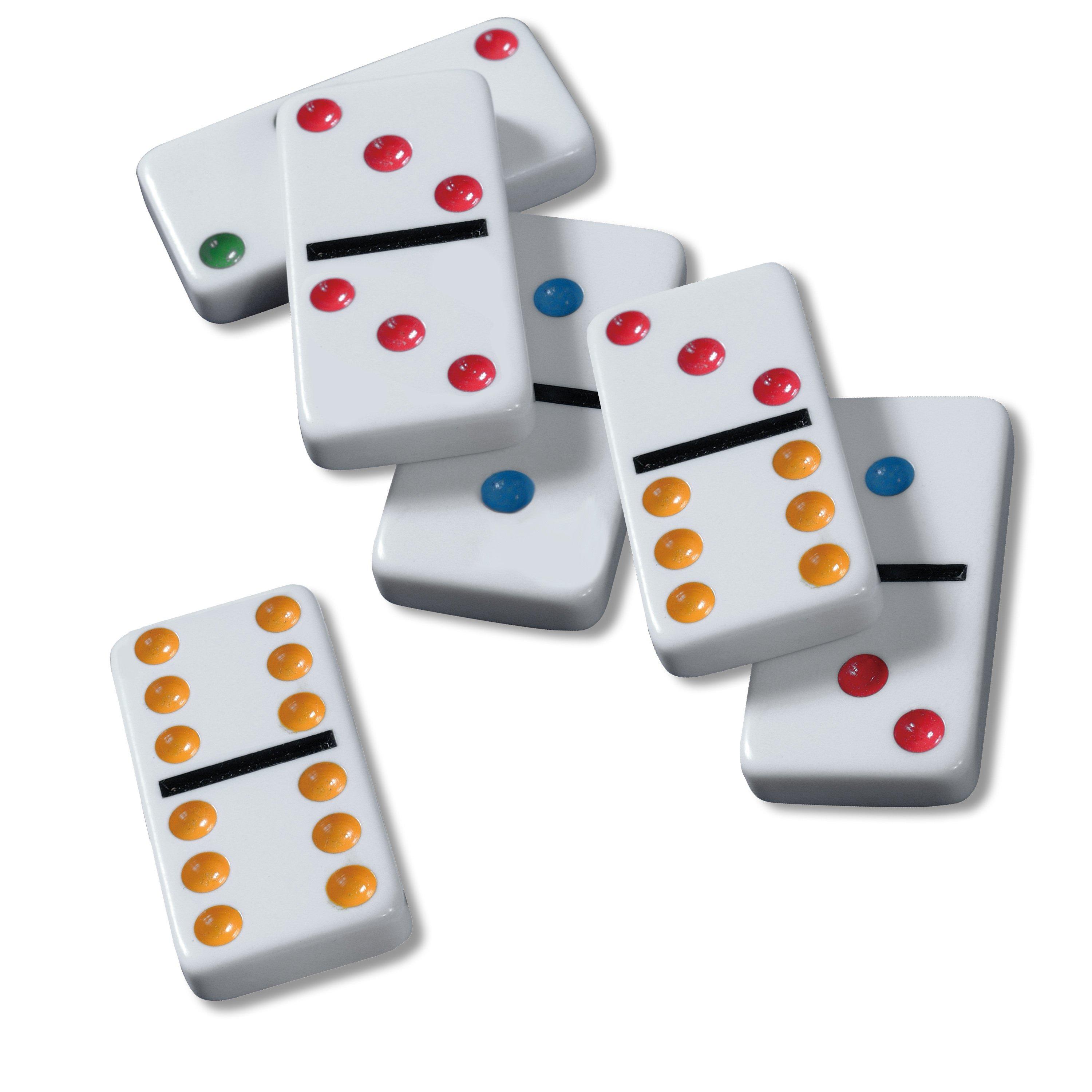 Traditions Cardinal Games Double Six Color Dot Dominoes 