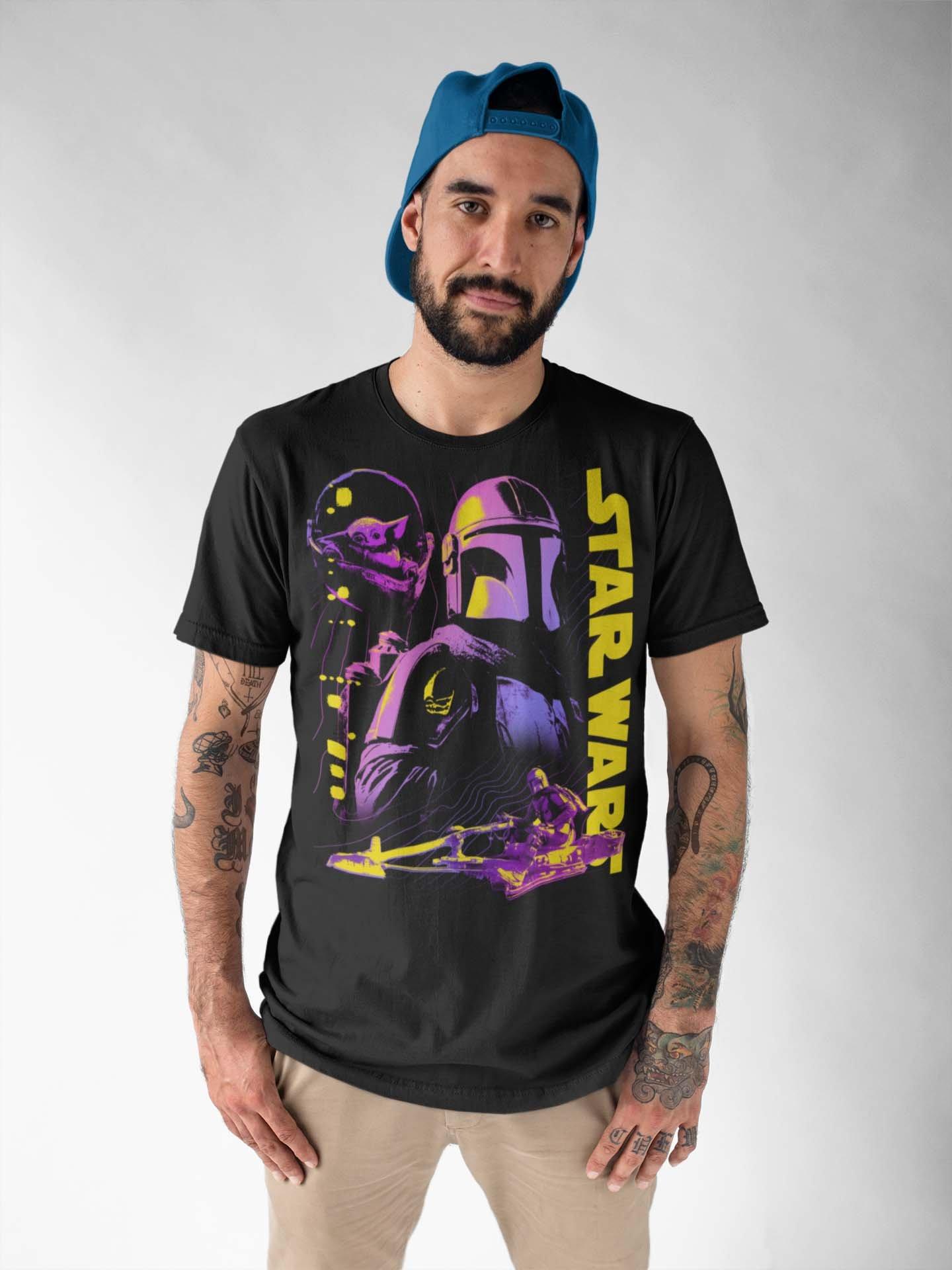 Geeknet Star Wars: The Mandalorian Color Pop Mens T-Shirt GameStop Exclusive