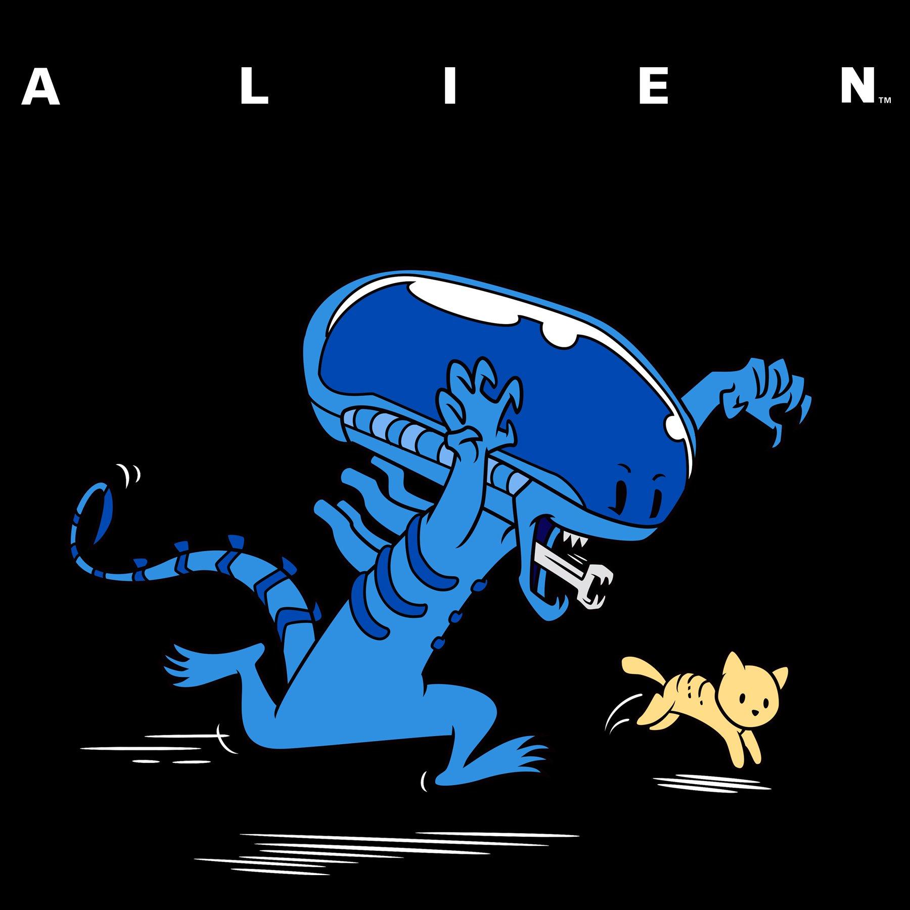 list item 2 of 2 Alien Xenomorph and Cat Men's T-Shirt