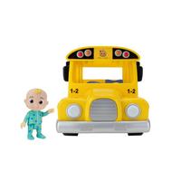 list item 3 of 8 Jazwares CoComelon Musical Yellow School Bus Vehicle with JJ Figure