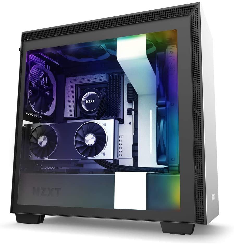 list item 2 of 8 NZXT H710i Tempered Glass Mid-Tower Computer Case with RGB Matte White