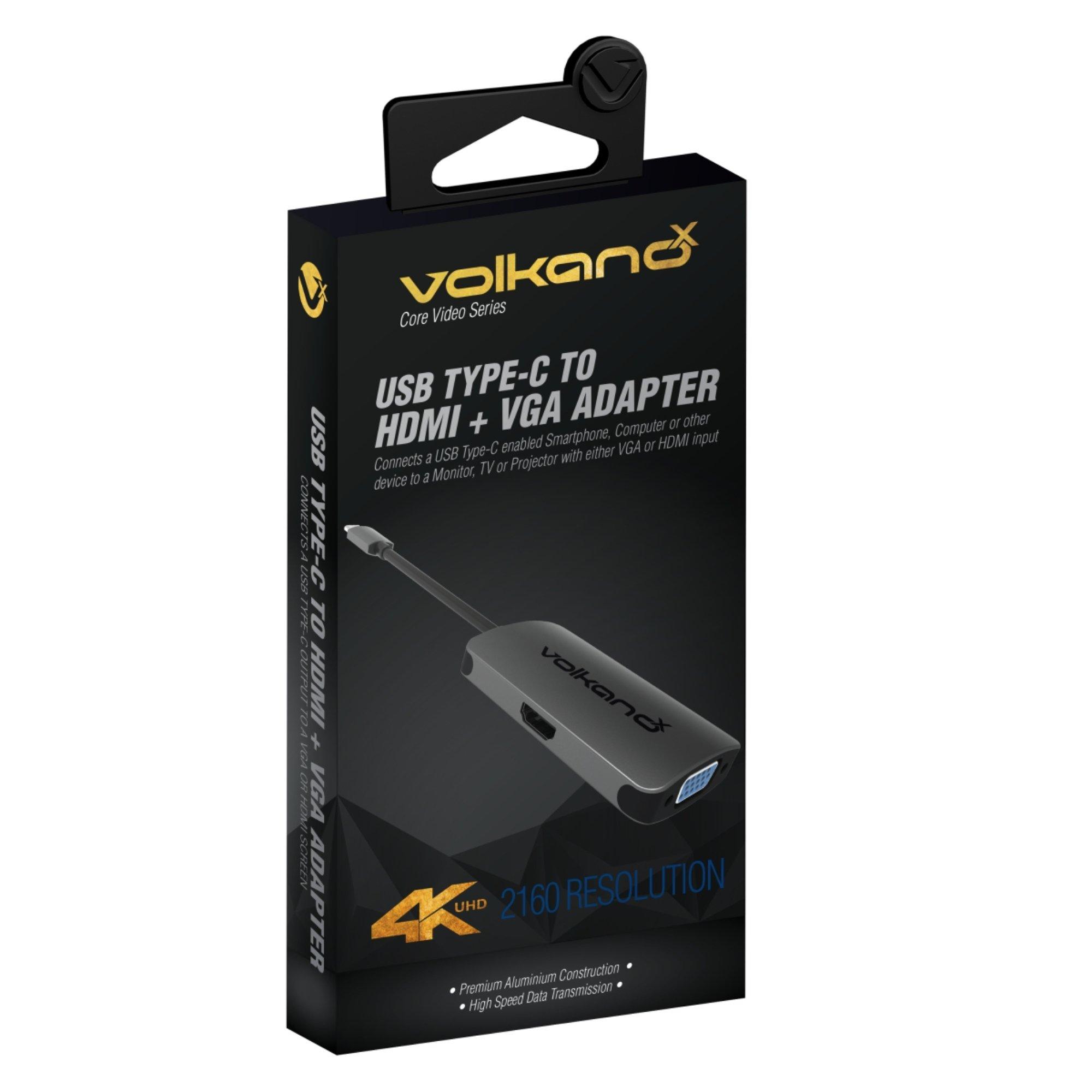 Volkano X Core Video Series USBC to HDMI and VGA Adapter