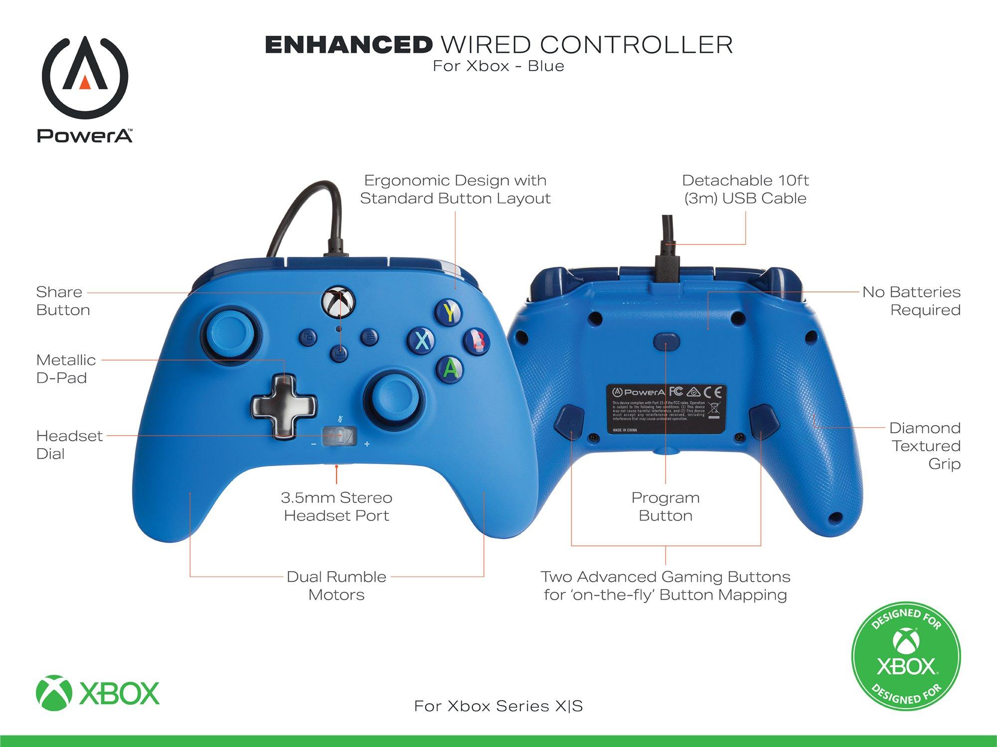 PowerA Enhanced Wired Controller for Xbox Series X/S - Blue