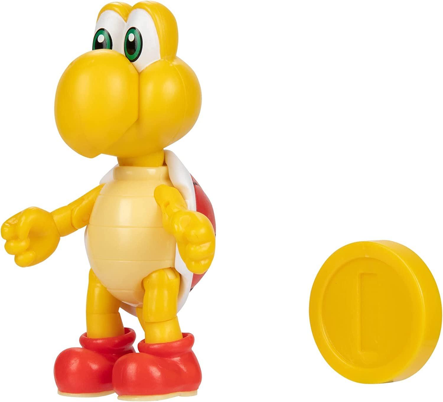 Jakks Pacific Super Mario Red Koopa Troopa With Coin 4 In Action Figure 1556