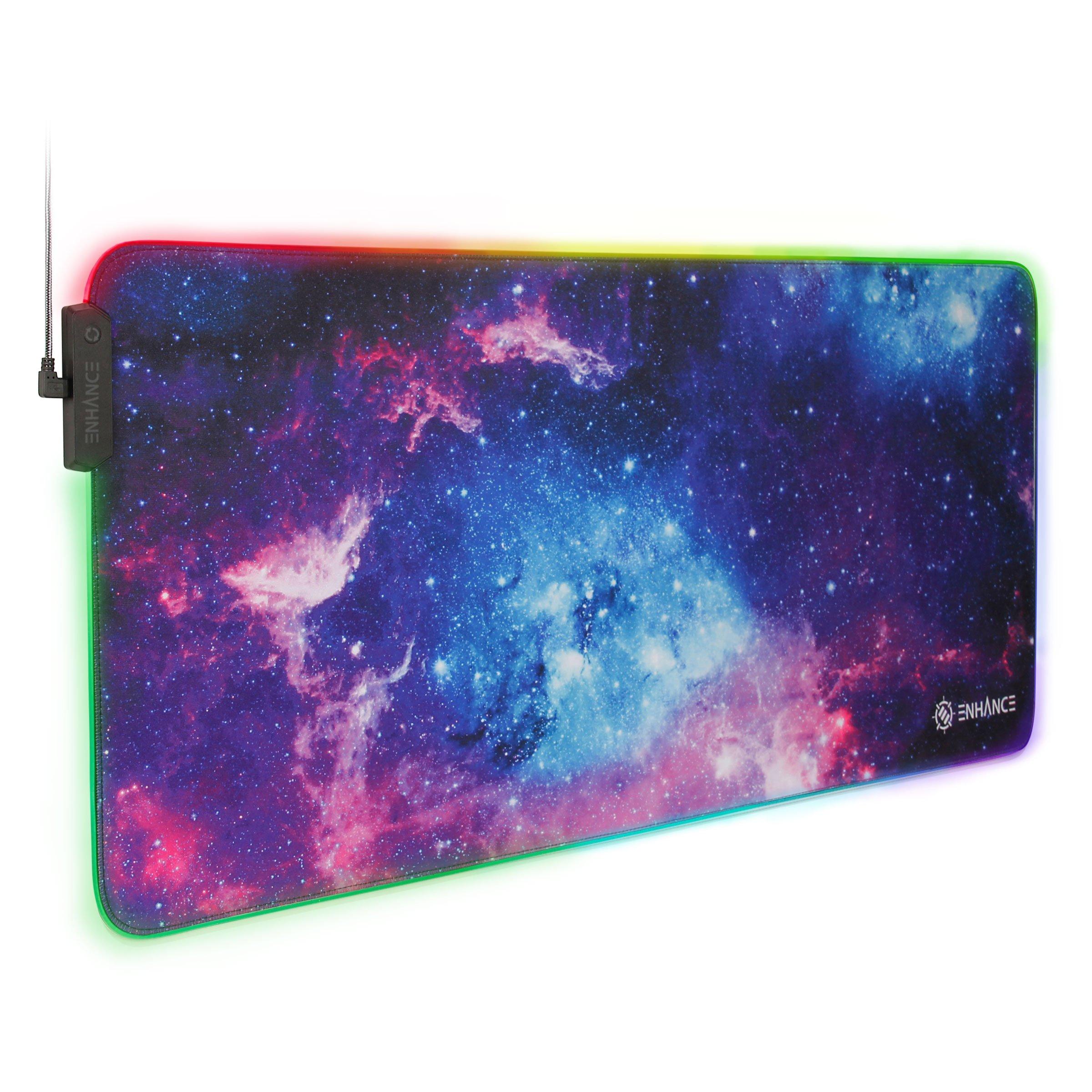 ENHANCE Pathogen XXL Illuminated Extended Gaming Mouse Pad Galaxy