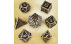 ENHANCE Tabletop RPG 7 Metal Dice Set with Case and Dice Bag