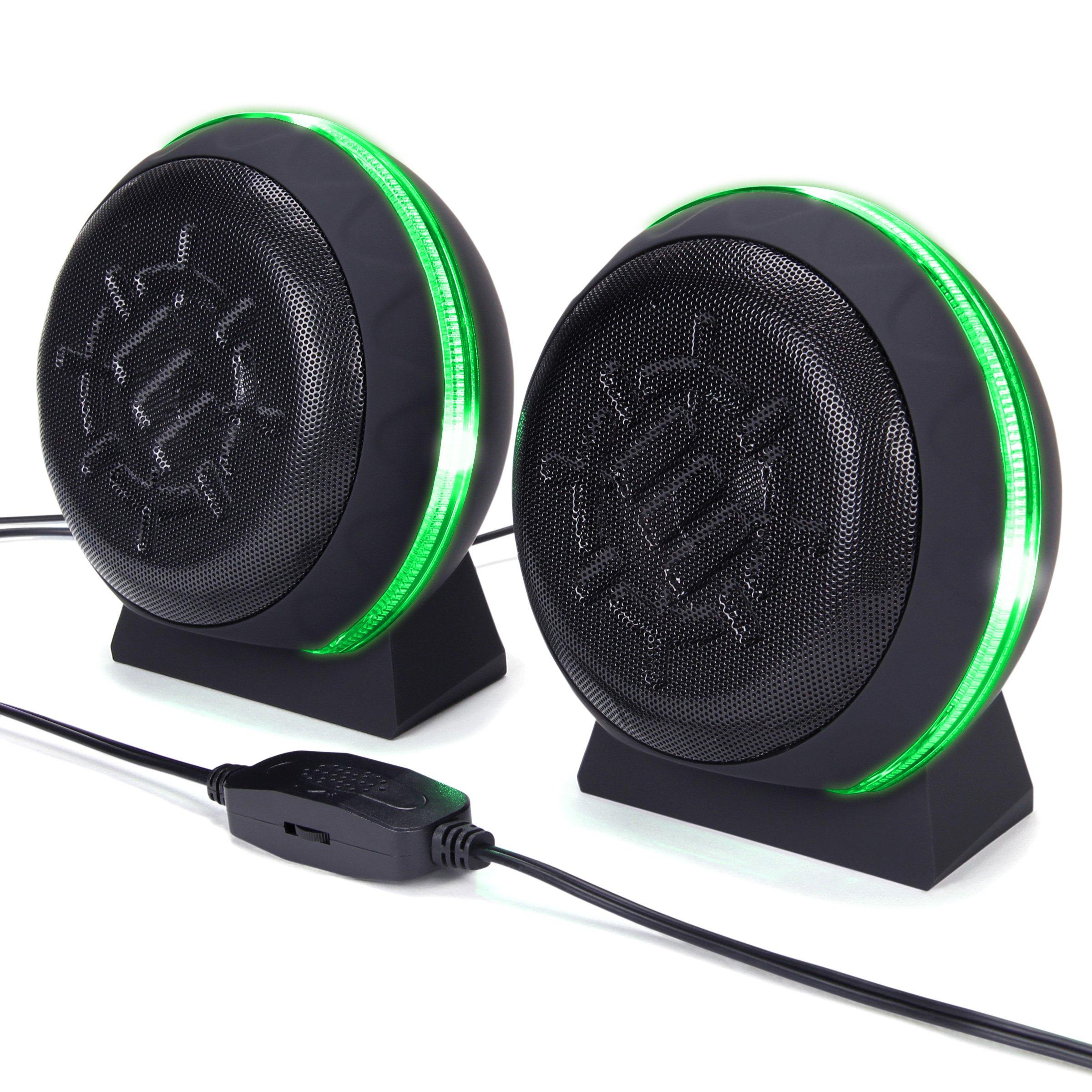 list item 1 of 9 ENHANCE SL2 LED Gaming Computer Speakers Green