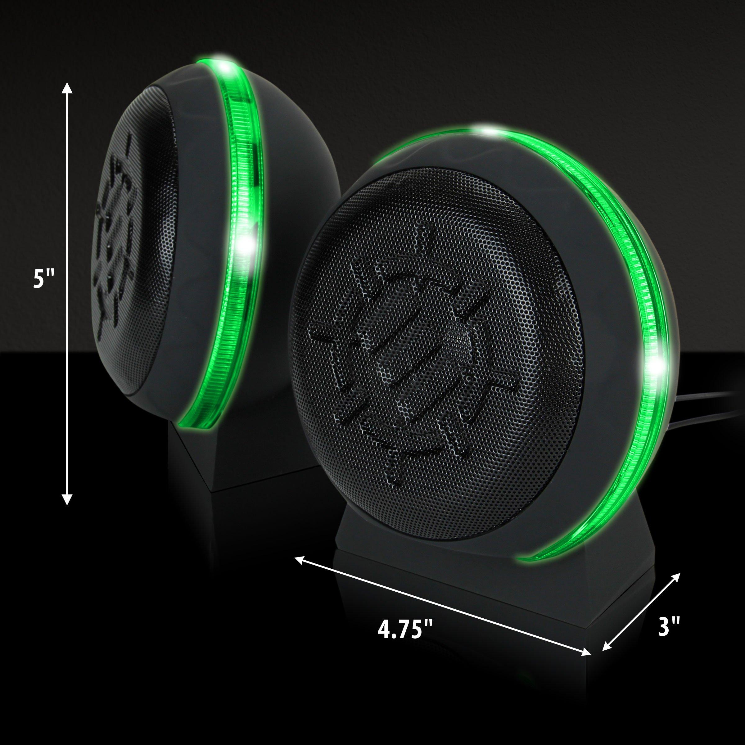 ENHANCE SL2 LED Gaming Computer Speakers Green