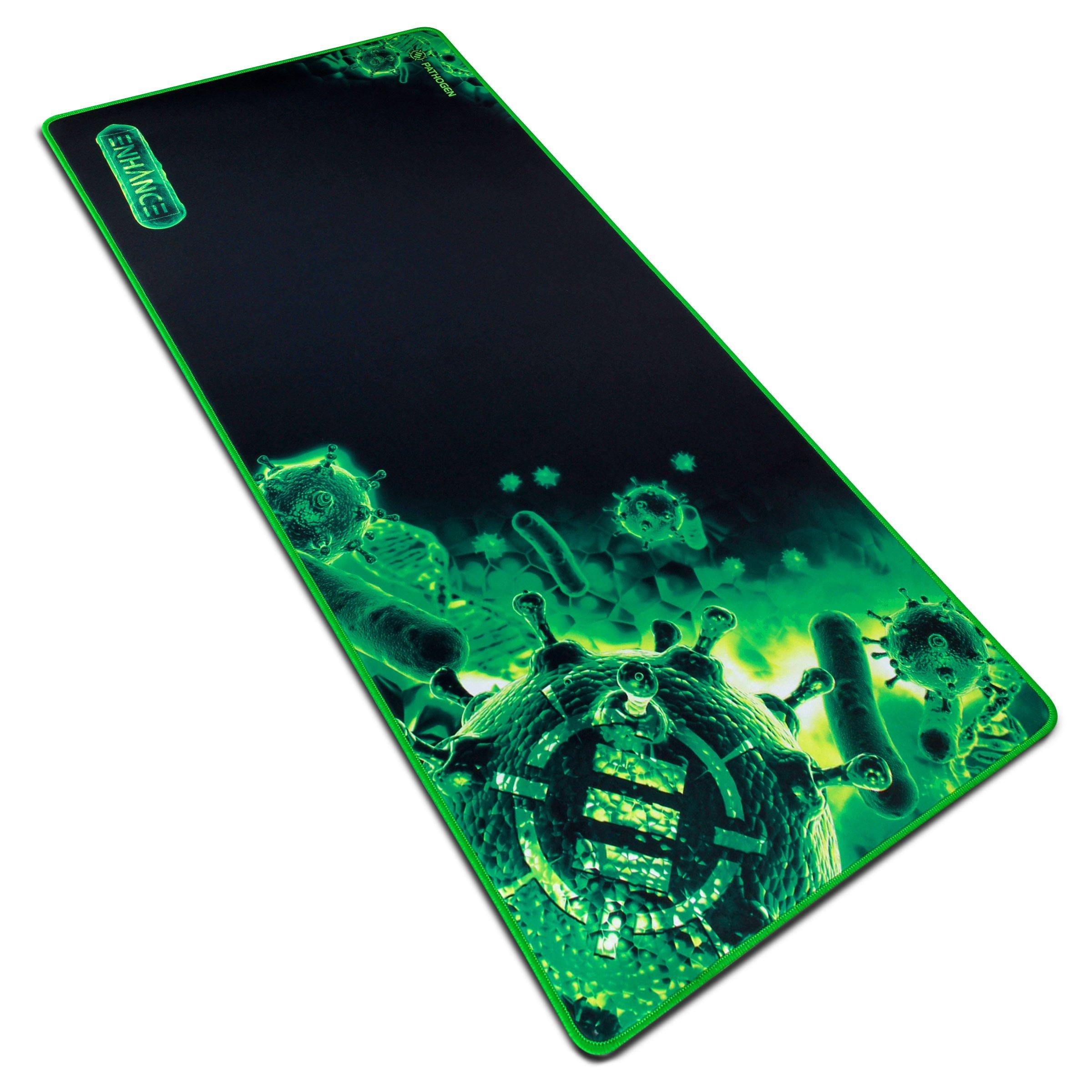 list item 1 of 9 ENHANCE Pathogen XXL Extended Gaming Mouse Pad Green