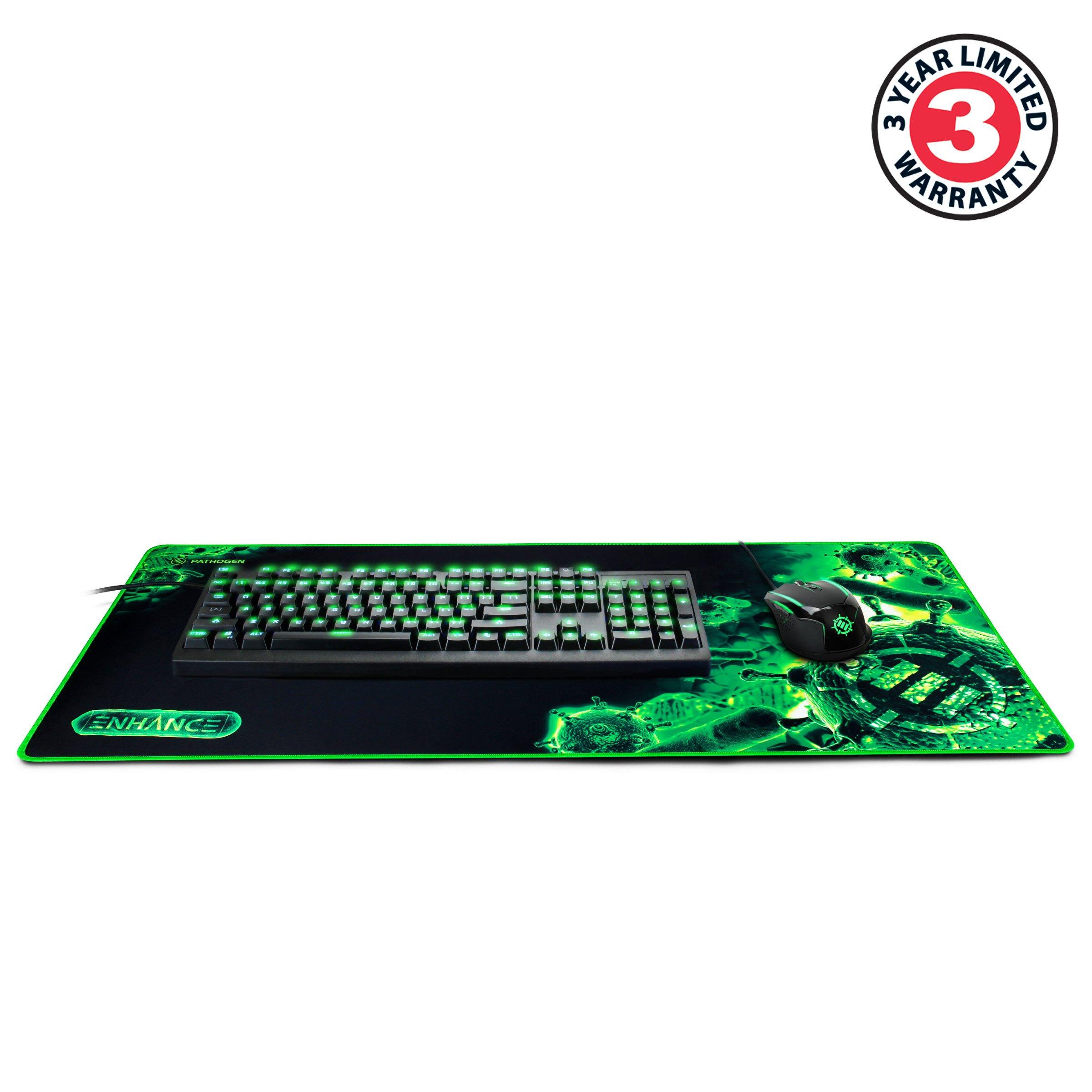 list item 4 of 9 ENHANCE Pathogen XXL Extended Gaming Mouse Pad Green