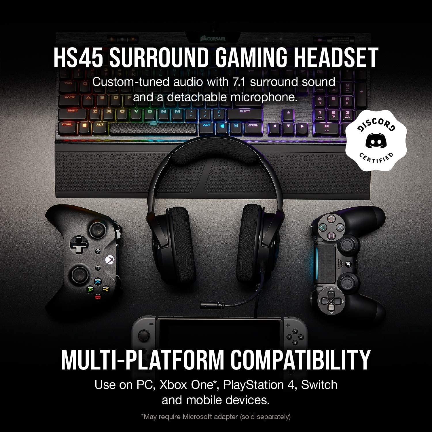 CORSAIR HS55 Stereo Gaming Headset, Multi-Platform Compatible (PC
